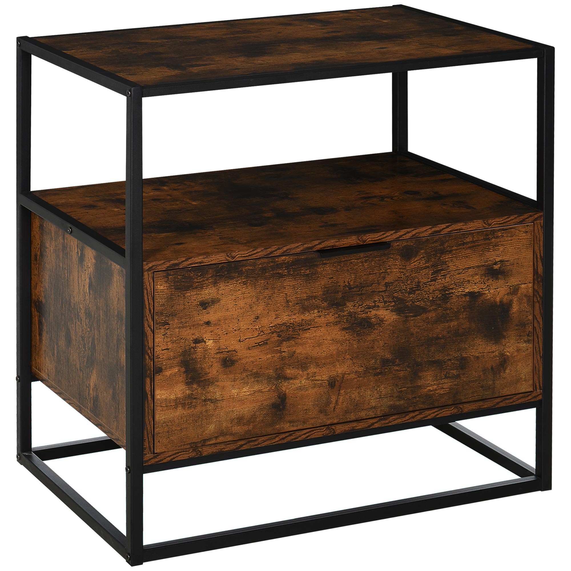 Industrial Style Sideboard, Vintage Wood and Metal Dresser for Living Room or Bedroom with 1 Drawer 73x45.5x76cm