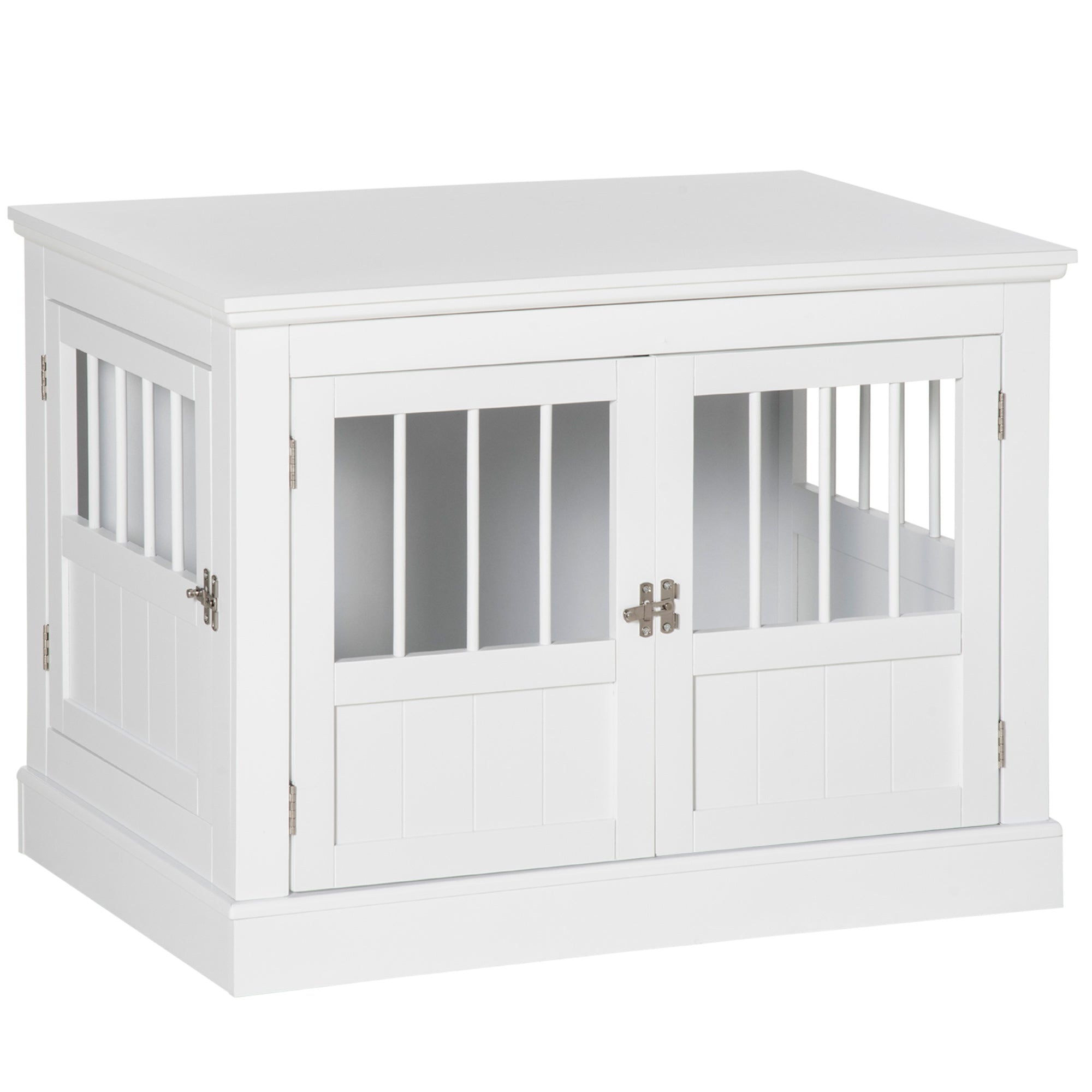 Dog Crate, Furniture with 3 Doors Dog House for Home Indoor, for Small Dogs up to 10 kg, Dog House 78 x 53 x 59.3 cm, White