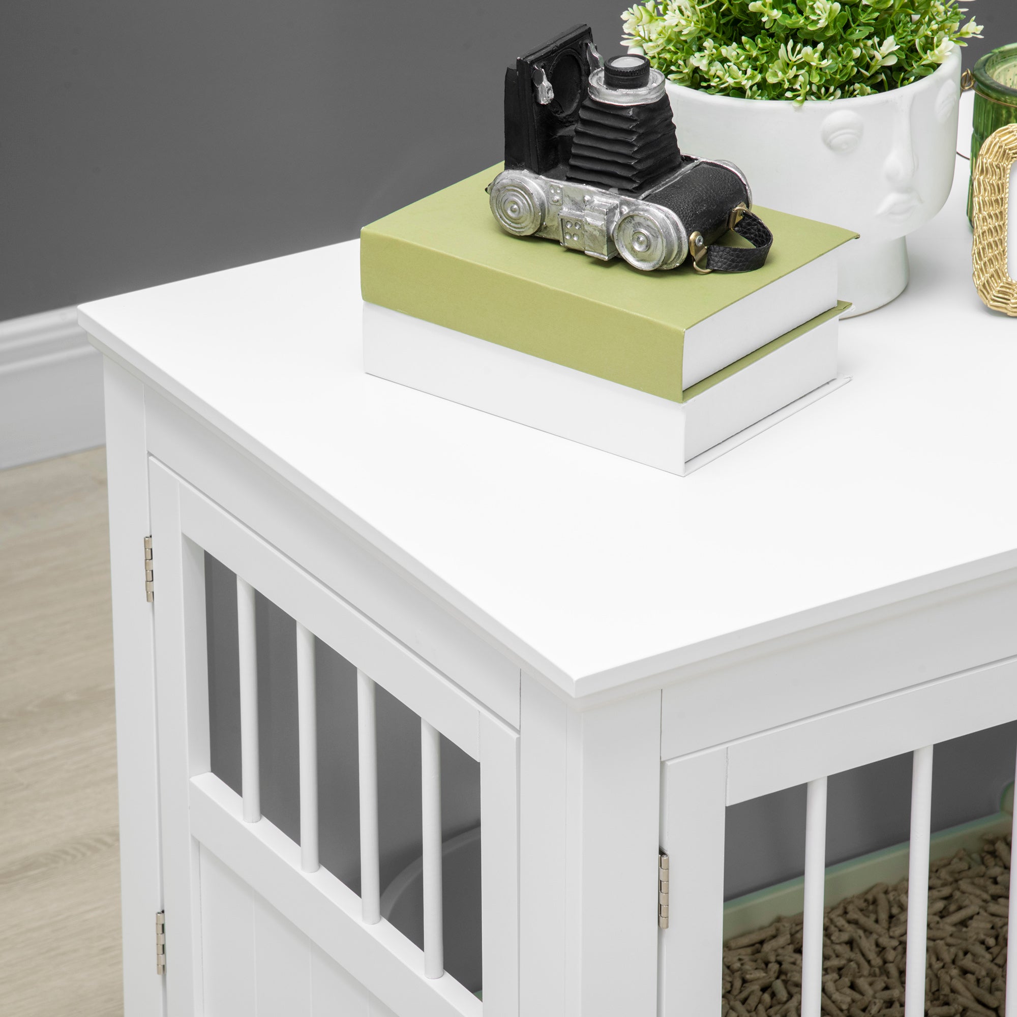 Dog Crate, Furniture with 3 Doors Dog House for Home Indoor, for Small Dogs up to 10 kg, Dog House 78 x 53 x 59.3 cm, White