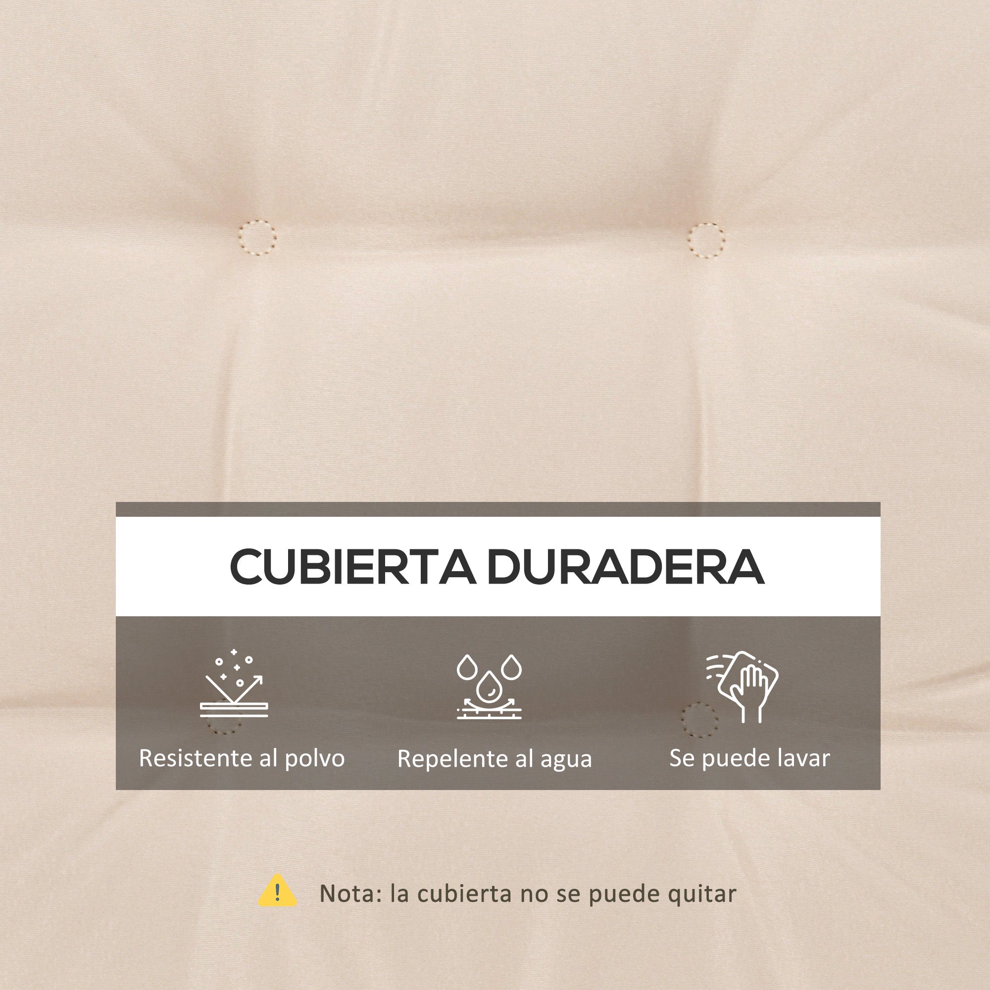 Dining Chair Cushion Set 42x42x5 cm Set of 4 Pieces Waterproof Garden Chair Cushions with 2 Fastening Ties Cream