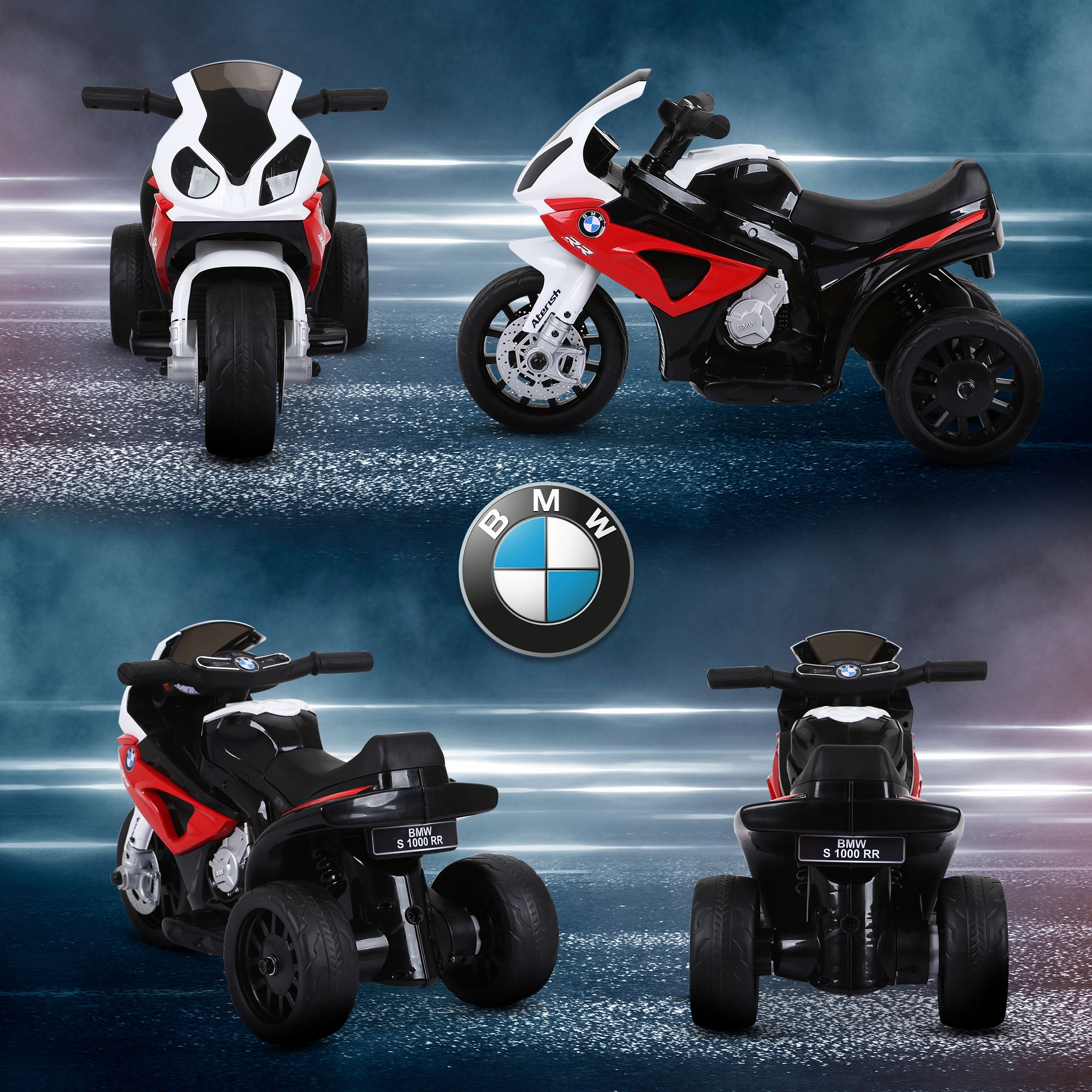 Electric Kids Motorcycle BMW S1000RR Electric Motorbike with Music, Headlights, Kids Electric Motorbike for Children aged 18-36 Months Red
