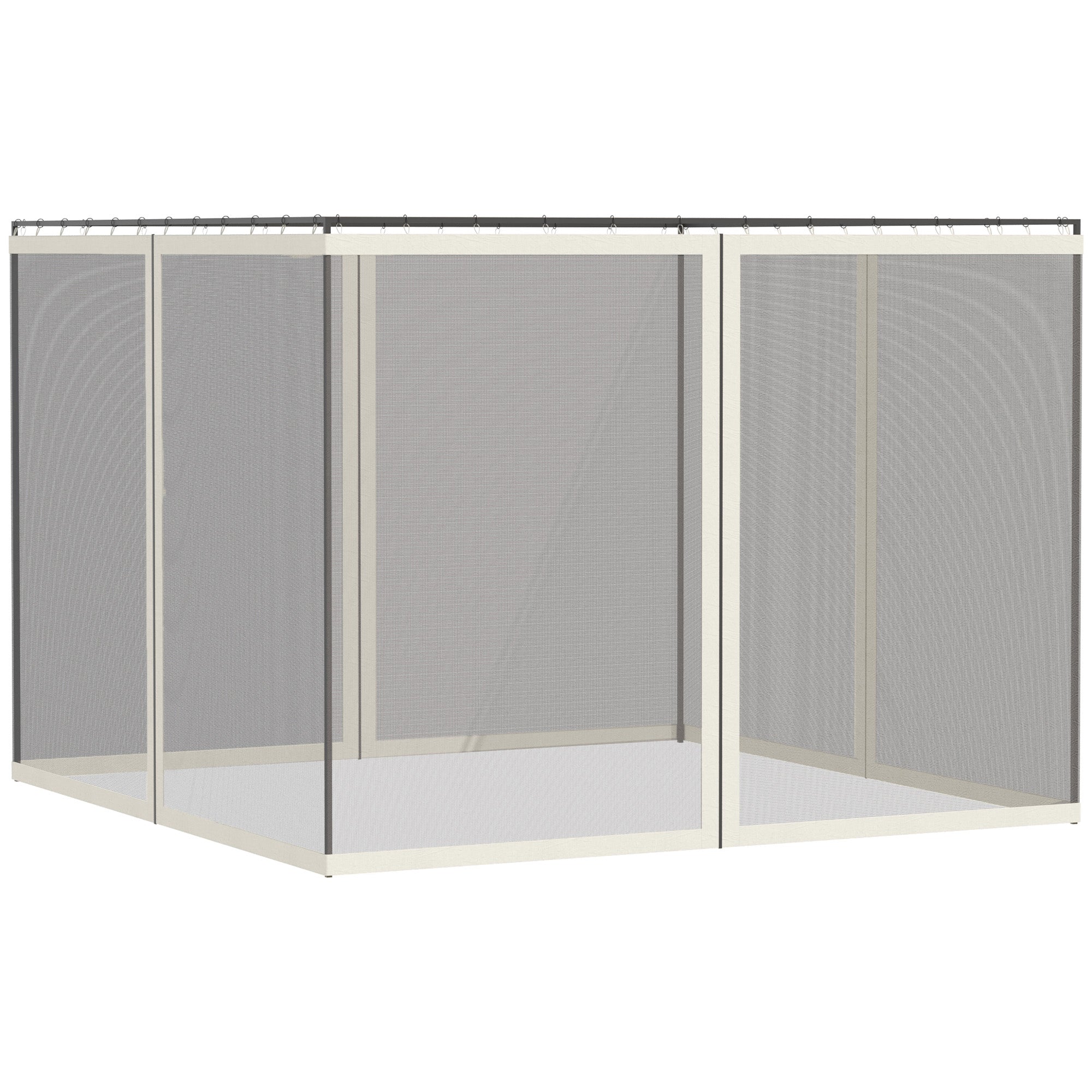 Mosquito Nets for Gazebo Marquee Garden Pavilion 3 x 4 m - set of 4 zippered mosquito nets + attachment hooks - polyester nylon