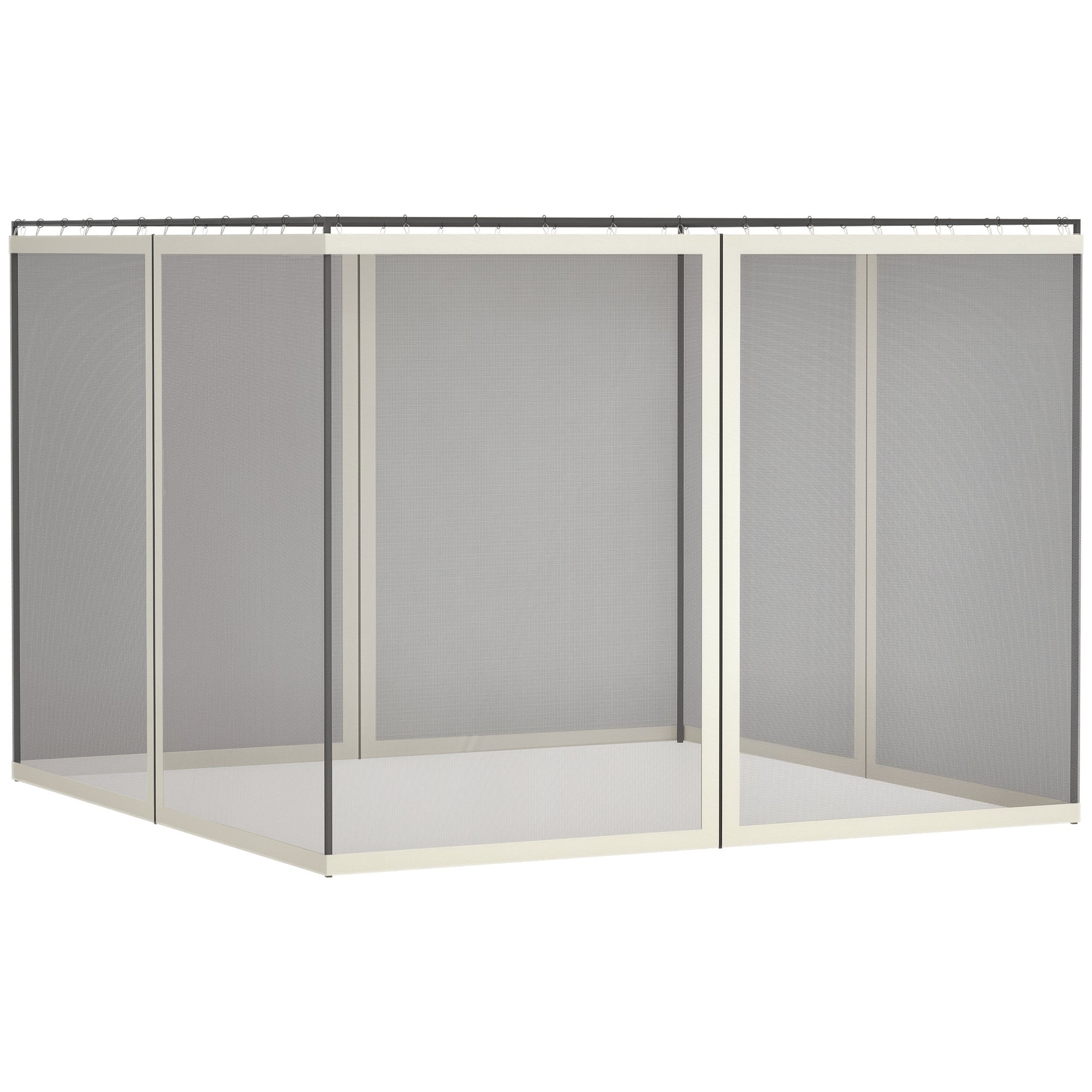 Mosquito Nets for Gazebo Marquee Garden Pavilion 3 x 4 m - set of 4 zippered mosquito nets + attachment hooks - polyester nylon