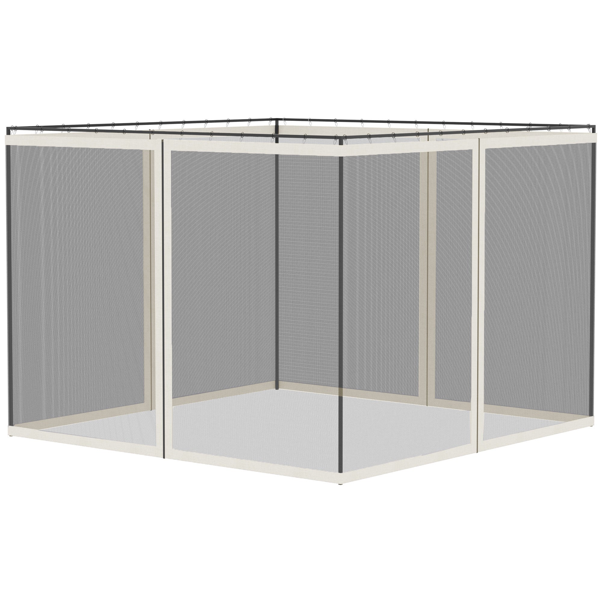 Mosquito Nets for Gazebo Marquee Garden Pavilion 3 x 4 m - set of 4 zippered mosquito nets + attachment hooks - polyester nylon