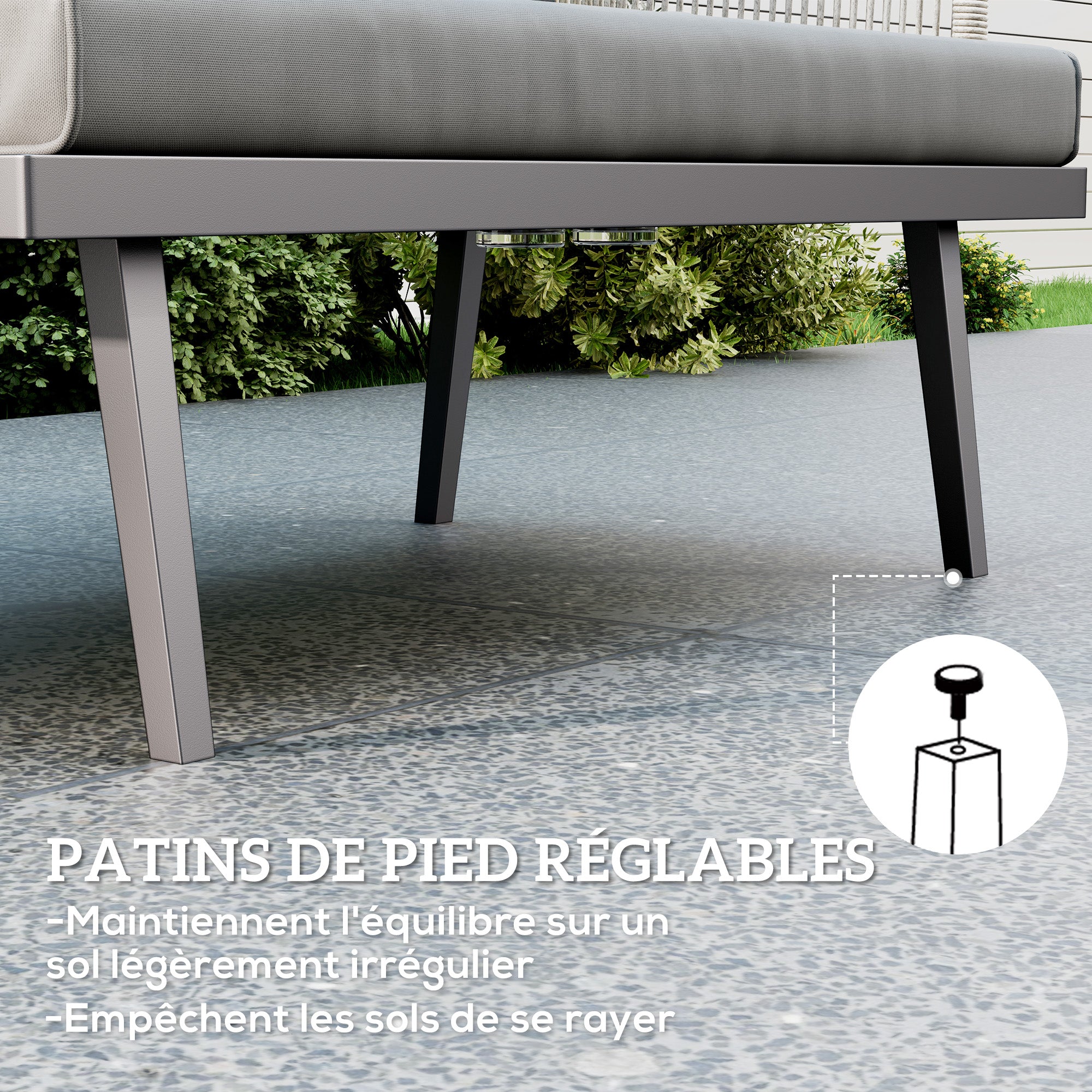 2-Seater Rattan Garden Sofa with Cushions, Outdoor Sofa with Armrests, Steel Frame for Garden, Dark Grey