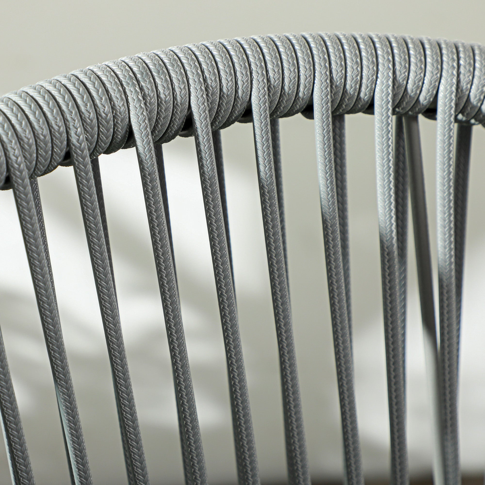 3-Piece Rattan Bistro Set, Seating Group, Garden Furniture with 2 Garden Chairs, Coffee Table, Balcony Furniture Set for Garden, Terrace, Steel, Gray