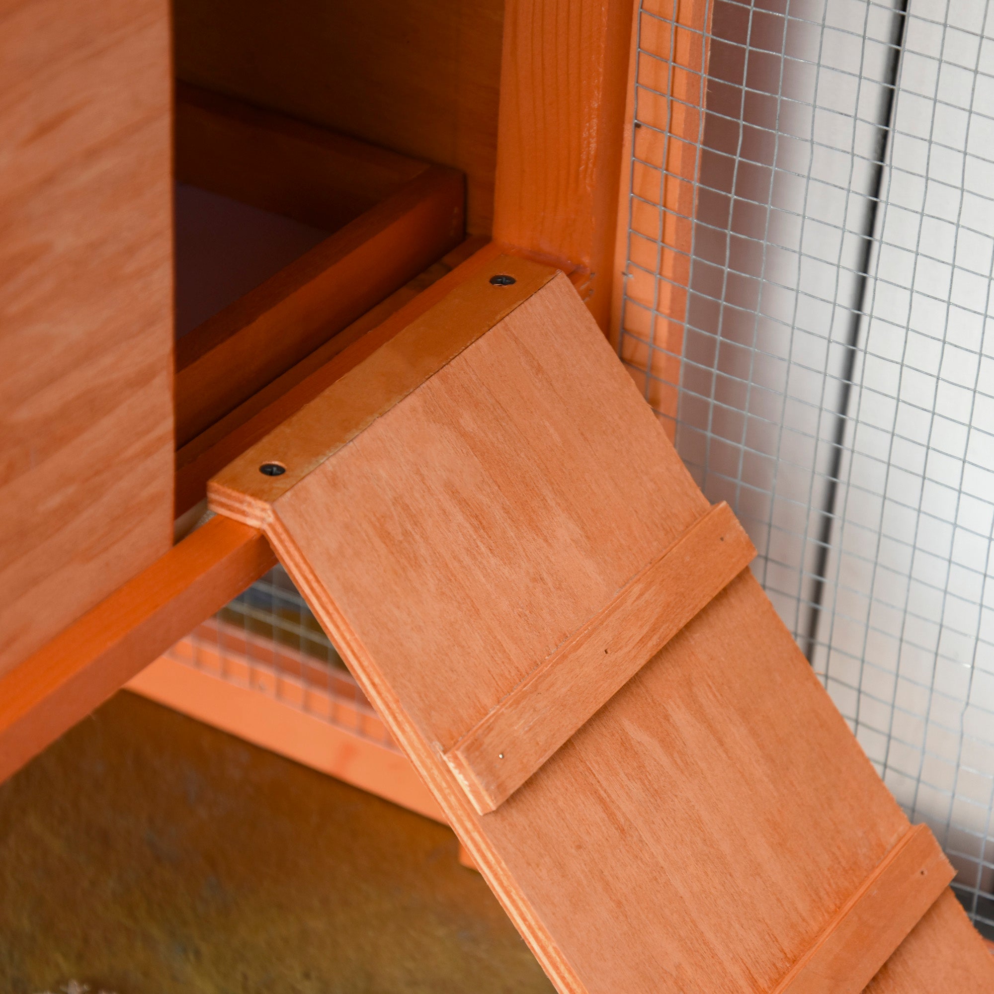 Prefabricated Wooden Chicken Coop with Nesting Box for Egg Laying Hens, Chicken Cage with Removable Tray for Garden, 170x74x106 cm