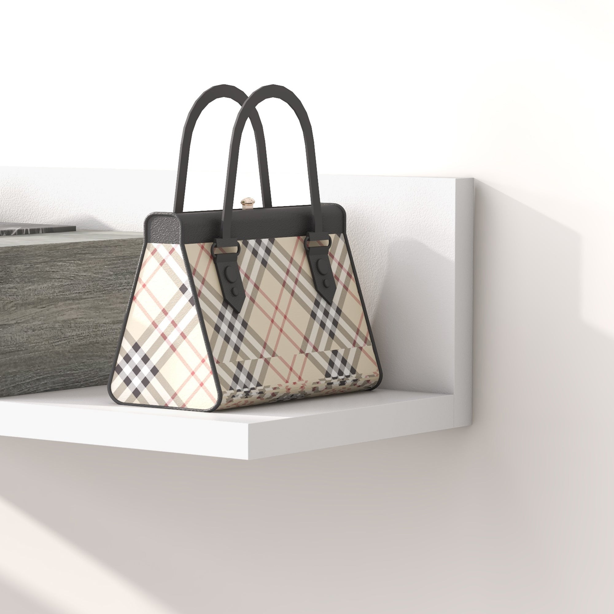 Entryway Furniture Set Hallway Mirror and Drawer Hanging Entryway Modern Style 75x3.5x75 cm and 75x30.5x20 cm White and Gray