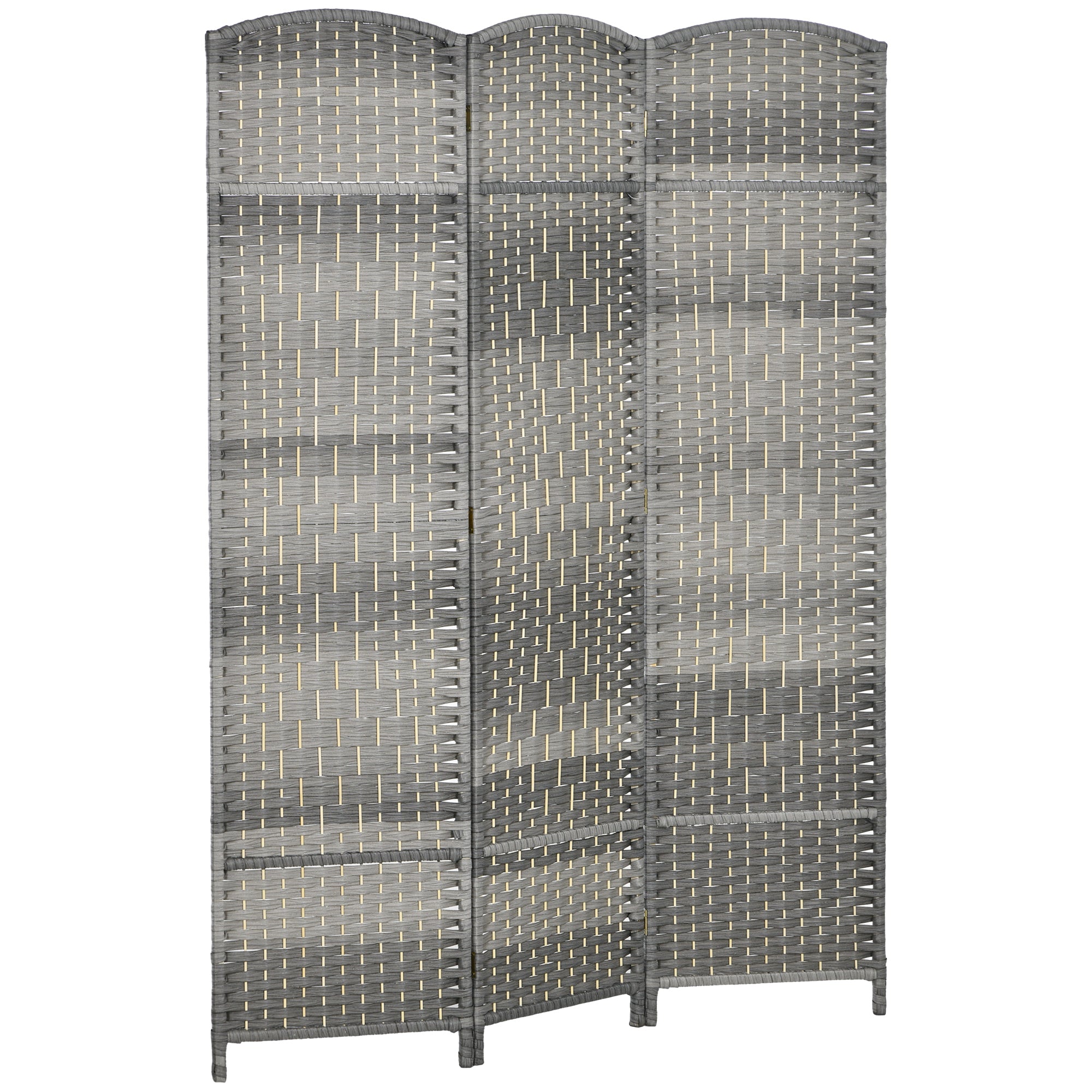 3-Panel Folding Screen 53.1x70.9 inches Room Divider Privacy Screen Polypropylene for Office Bedroom Gray Mix