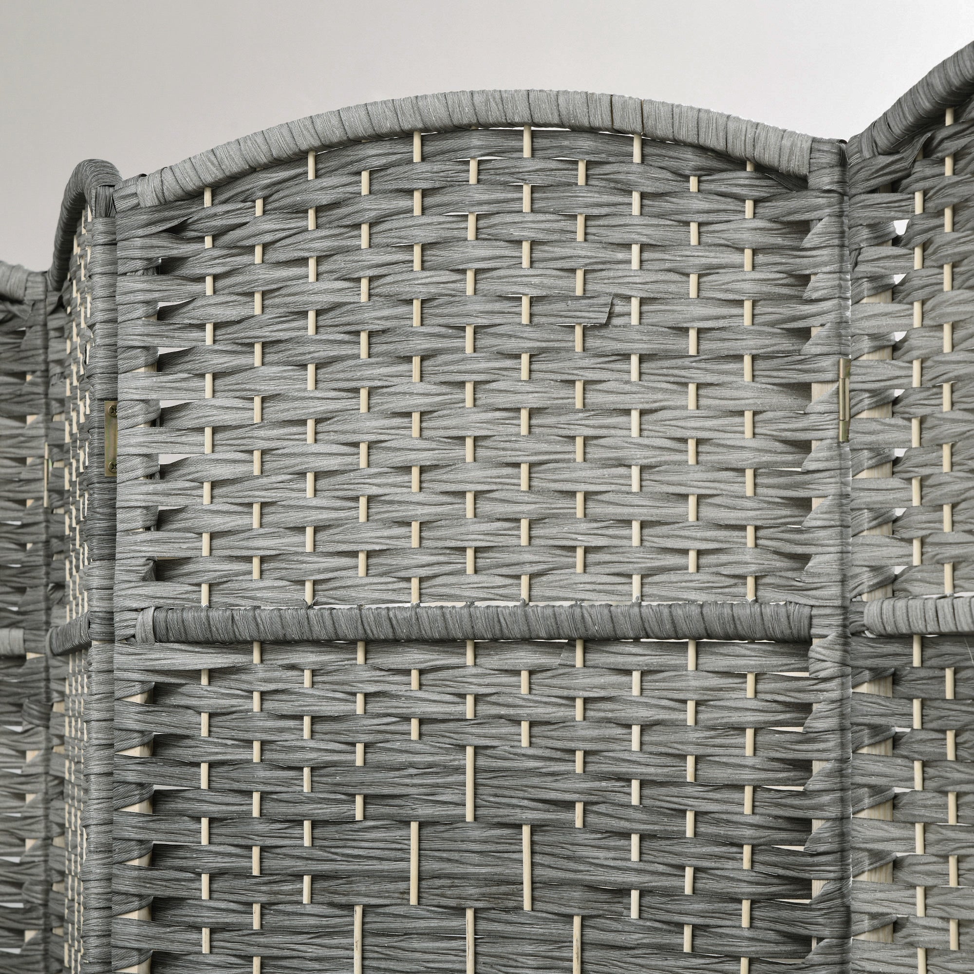 3-Panel Folding Screen 53.1x70.9 inches Room Divider Privacy Screen Polypropylene for Office Bedroom Gray Mix