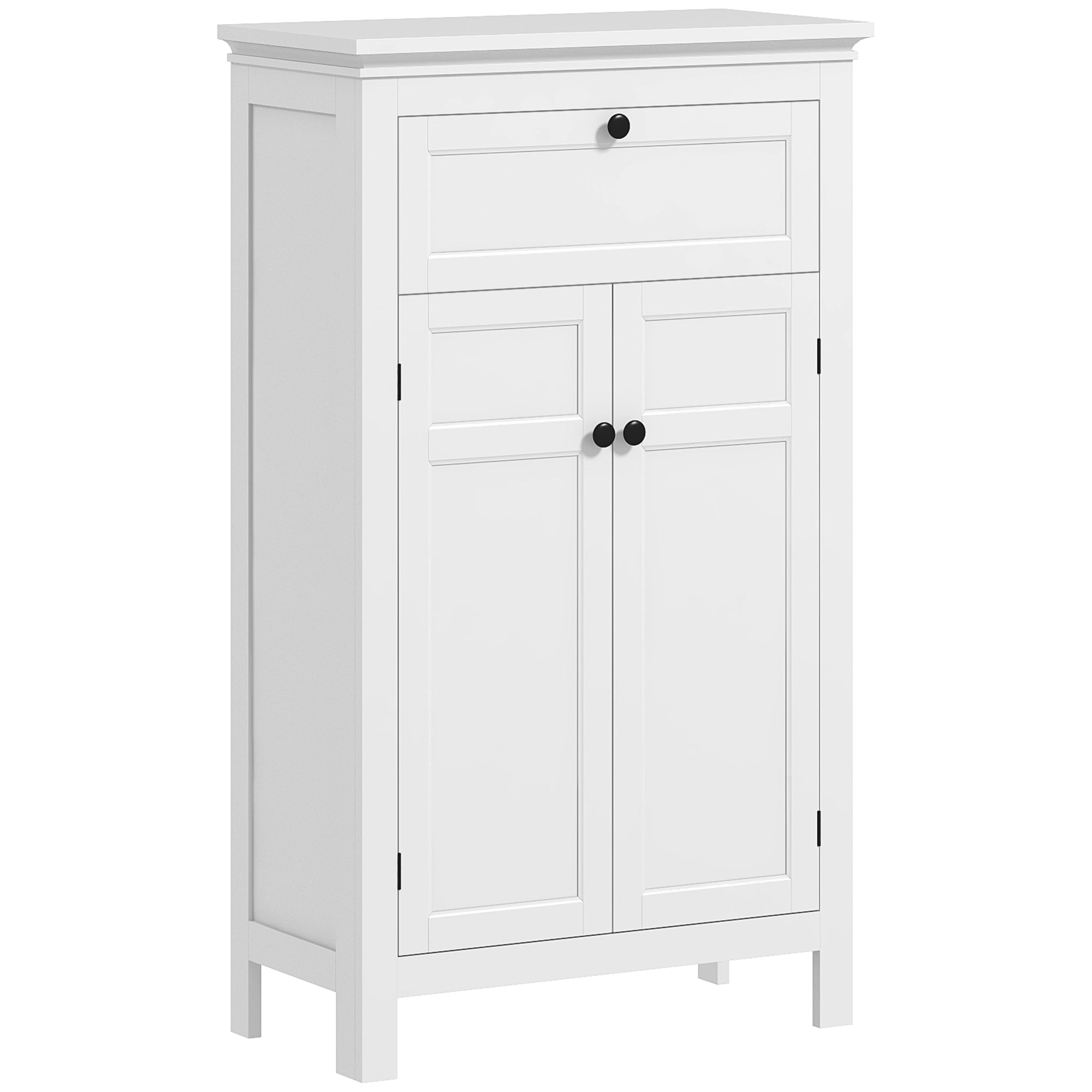 Bathroom Storage Cabinet Bathroom Storage Cabinet with Drawer and Cupboard, Adjustable Shelves, for Bathroom, Living Room, Kitchen - 60 x 30 x 102.5 cm, White