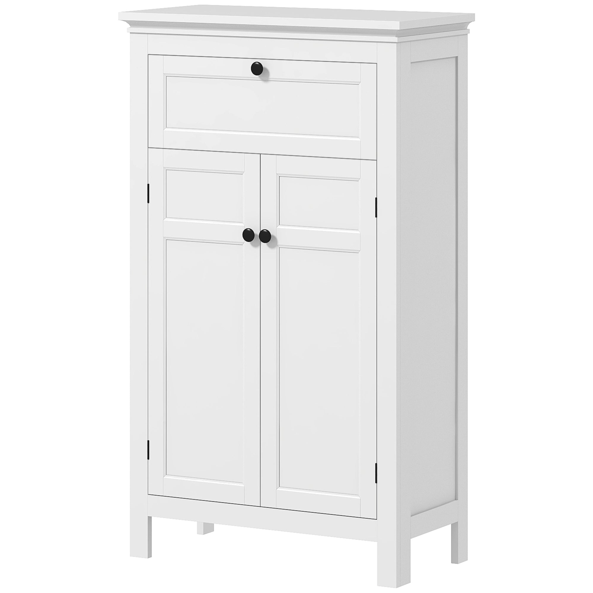 Bathroom Storage Cabinet Bathroom Storage Cabinet with Drawer and Cupboard, Adjustable Shelves, for Bathroom, Living Room, Kitchen - 60 x 30 x 102.5 cm, White