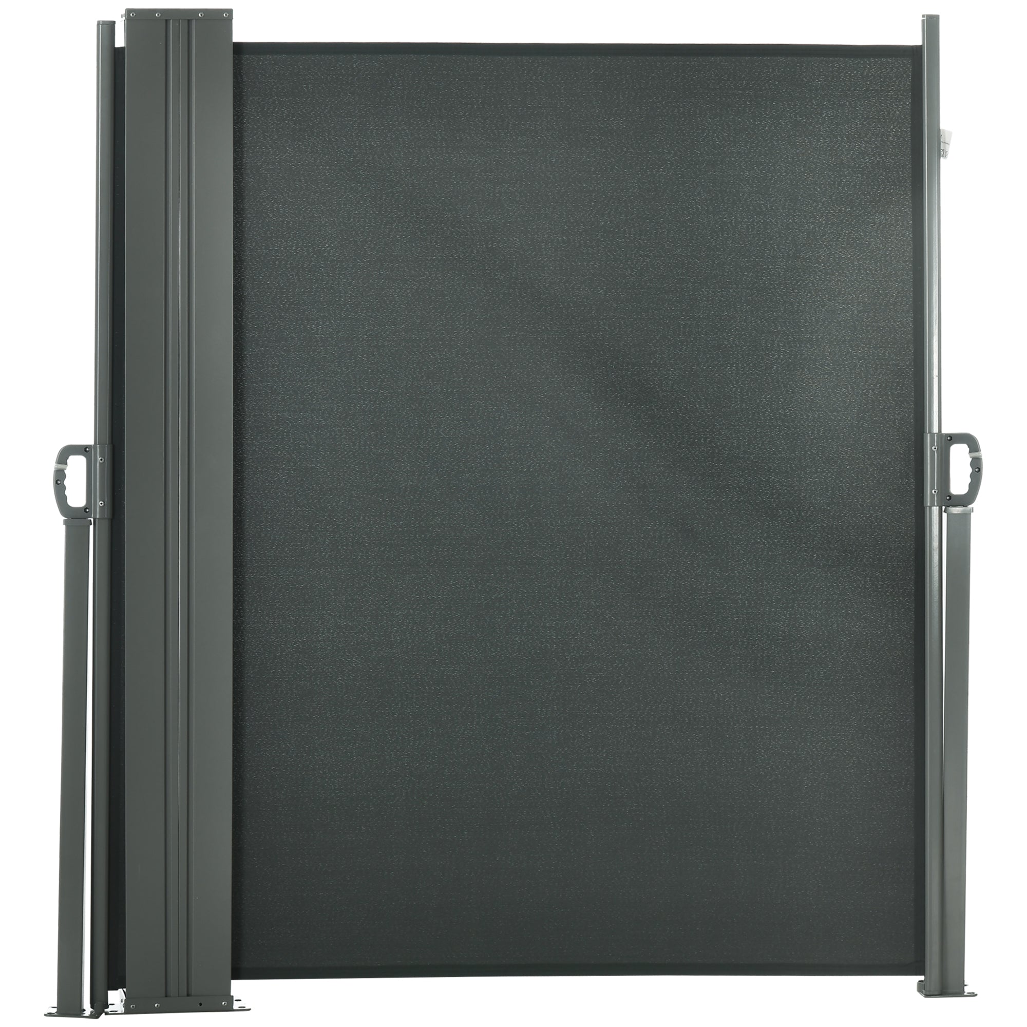 Double Side Awning Privacy Screen Retractable Windbreak 6L x 1.80H m High-Density 180 g/m² Anti-UV Polyester Gray