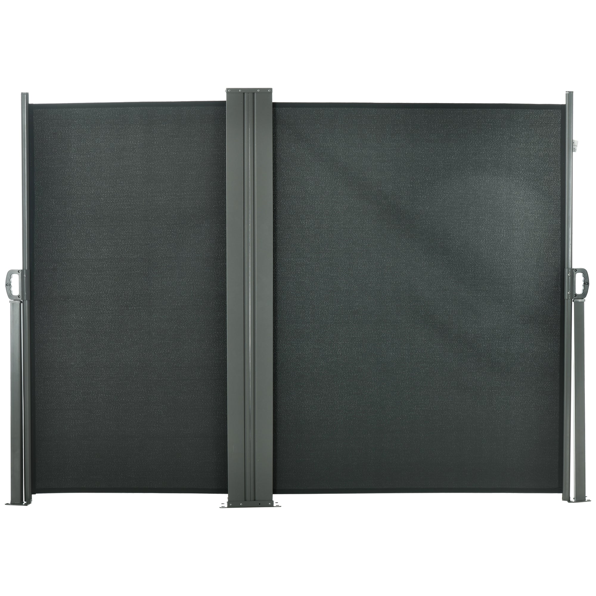 Double Side Awning Privacy Screen Retractable Windbreak 6L x 1.80H m High-Density 180 g/m² Anti-UV Polyester Gray