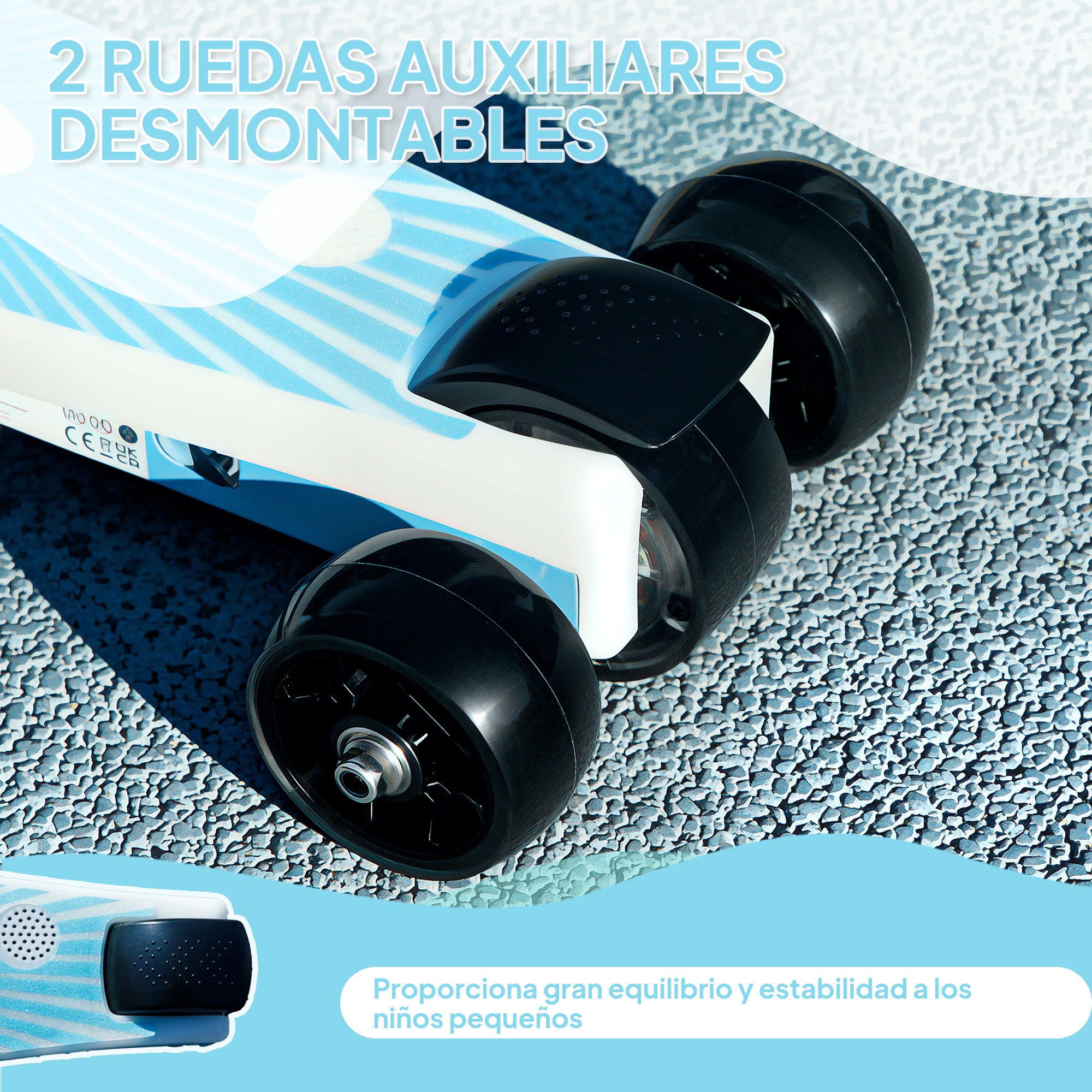 Electric Scooter for Kids 4-7 Years Old Electric Scooter Max. 6 km/h 80 W Motor Maximum Autonomy 8 km Children's Electric Scooter with LED Lights Rear Brake Blue