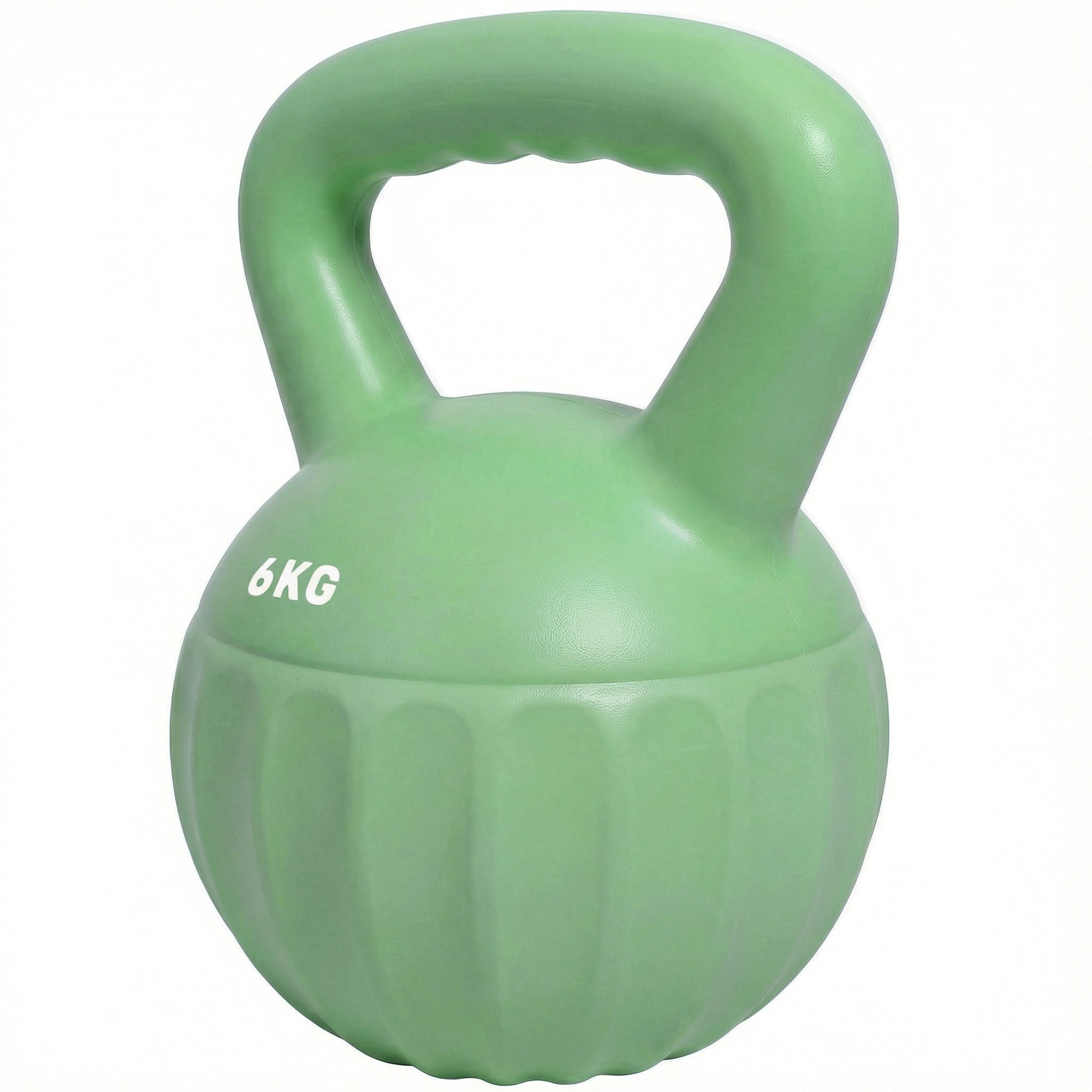 SPORTNOW Sand-Filled Kettlebell 6 kg (13.2 lb) – Green – Non-Slip Handle, Stable Base for Home Strength Training