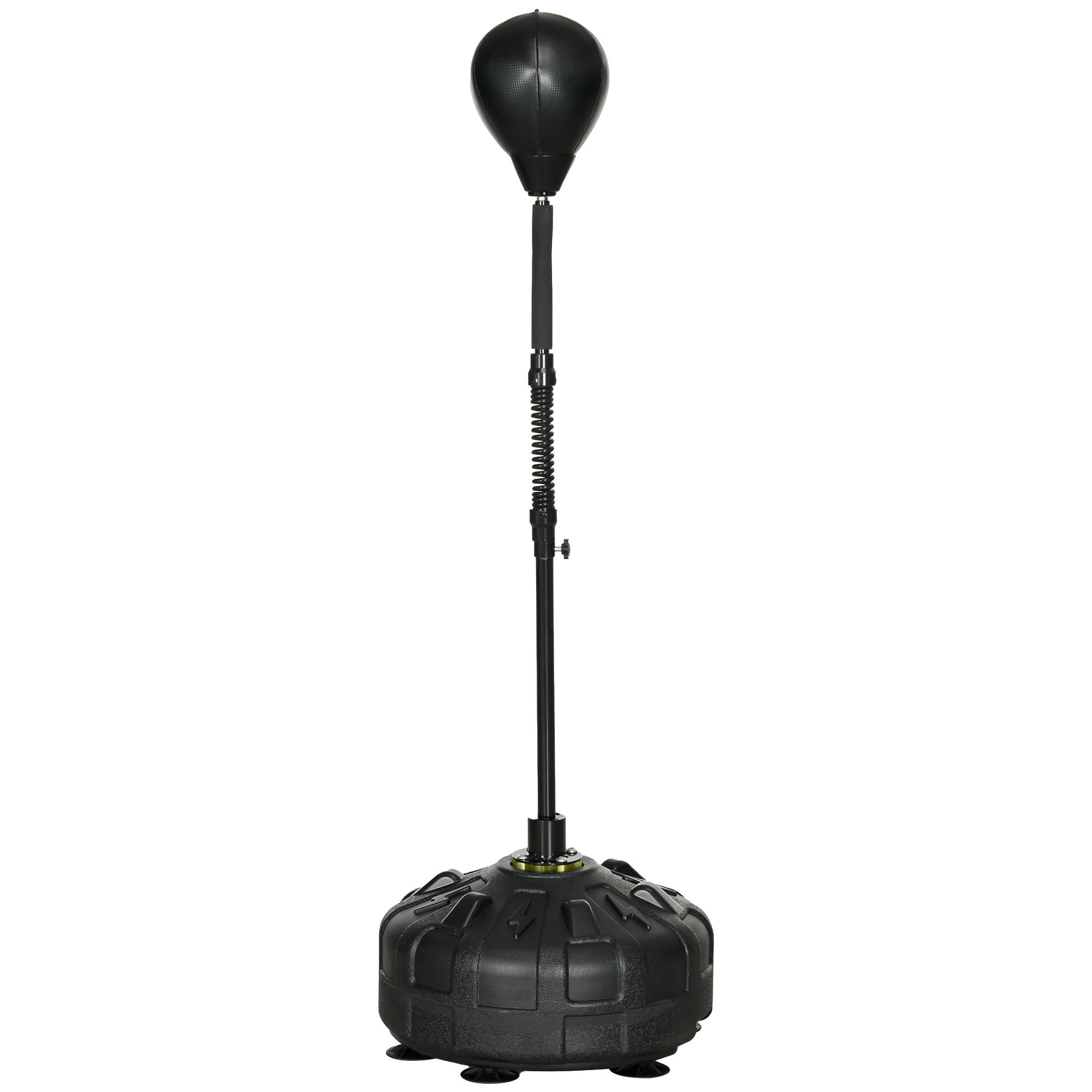 SPORTNOW Punching Ball, 145-180 cm Height Adjustable Free Standing Boxing Bag Trainer with Suction Cup, Stand Boxing Ball, Speed Ball for Exercise, Training, Synthetic Leather, Black