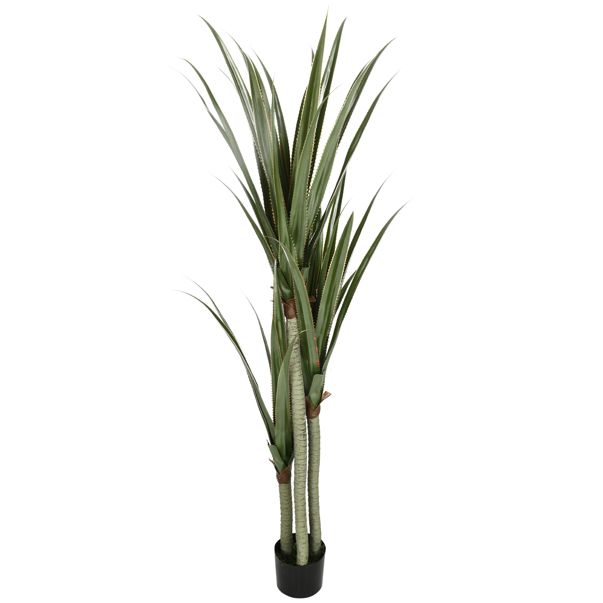 Artificial Yucca Plant in Pot 190 cm Fake Plant with 39 Realistic Leaves for Home Decor Living Room Office Garden Ø17x190 cm Green
