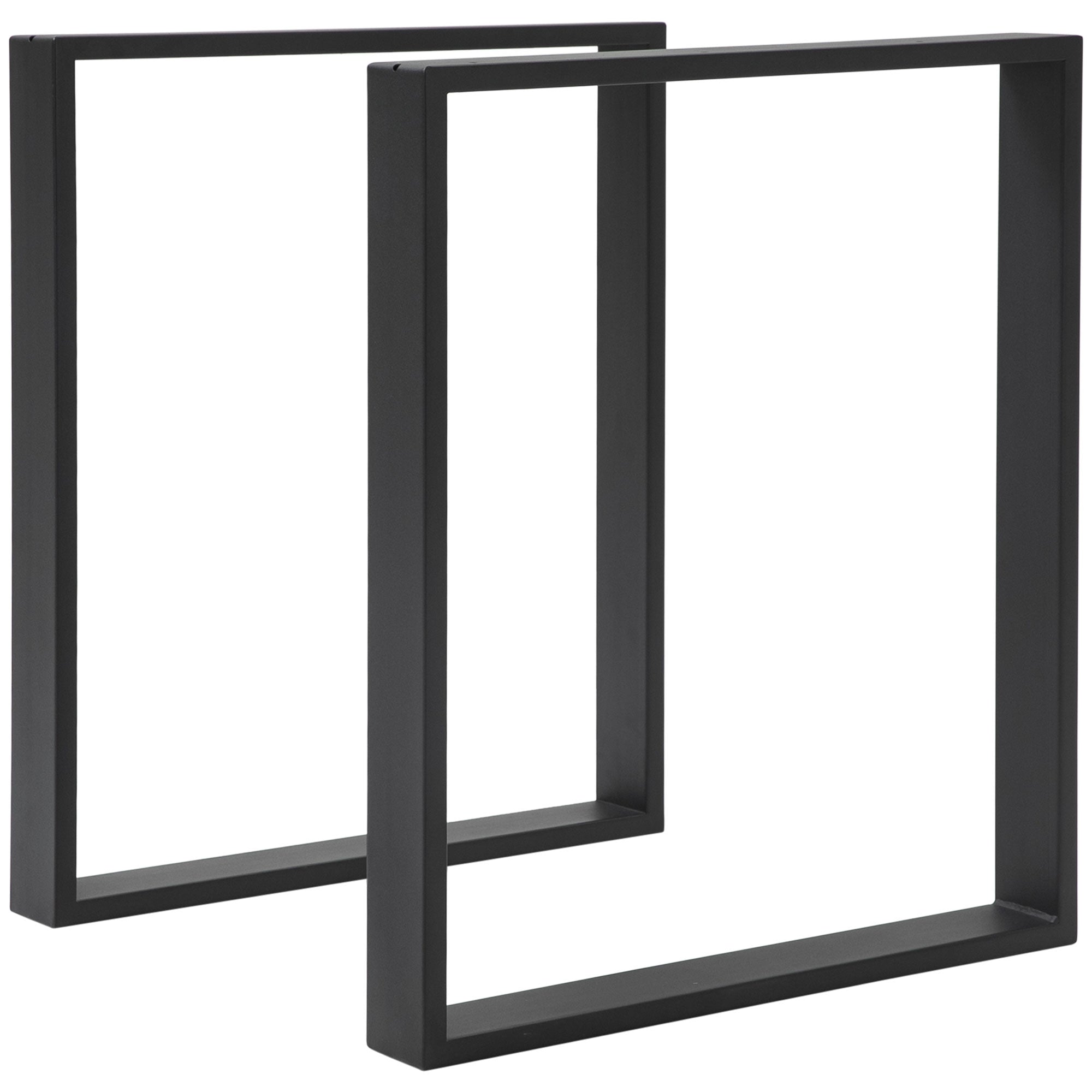 Table Legs 2 Piece Metal Furniture Feet Table Frame 60 x 72 cm Table Runners with Floor Protectors for Dining Table, Desk, Nightstand Black