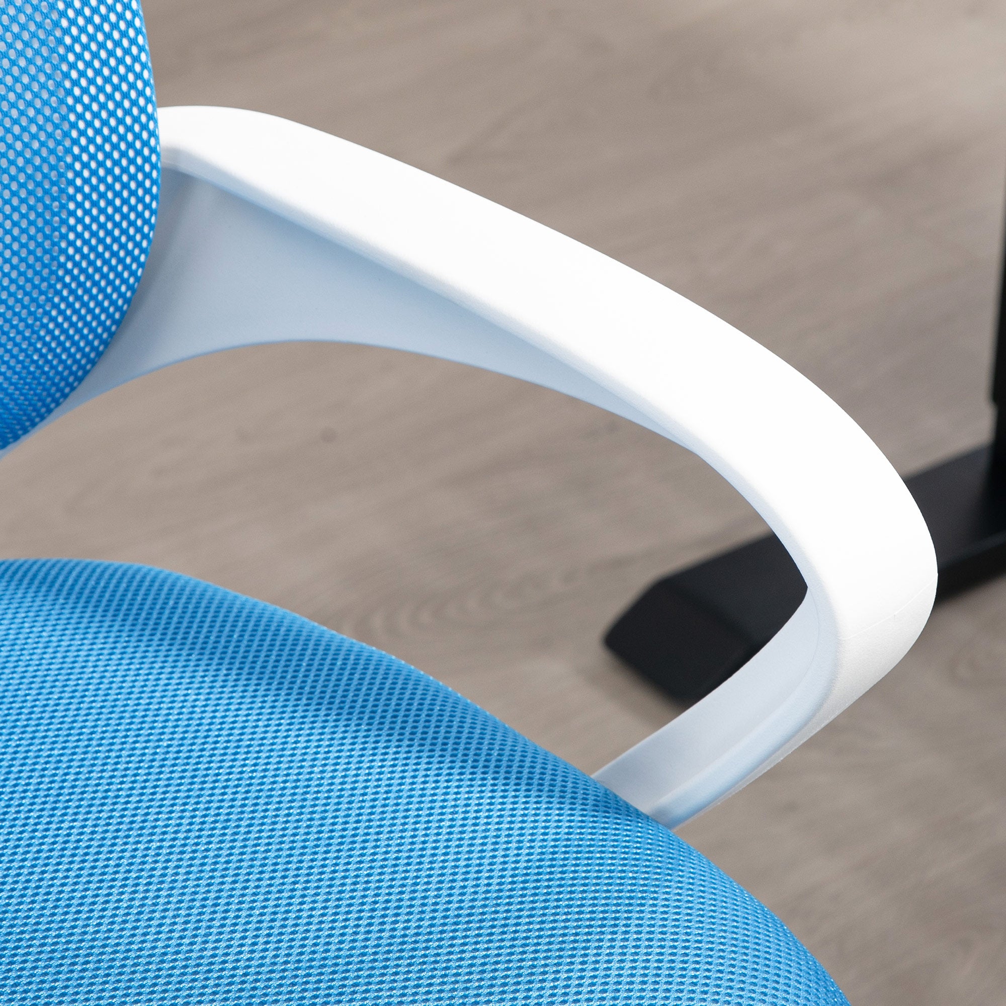 Mesh Office Chair Swivel Desk Chair with Adjustable Height Rocking Function Lumbar Support and Armrests Study Chair Load 120 kg Light Blue