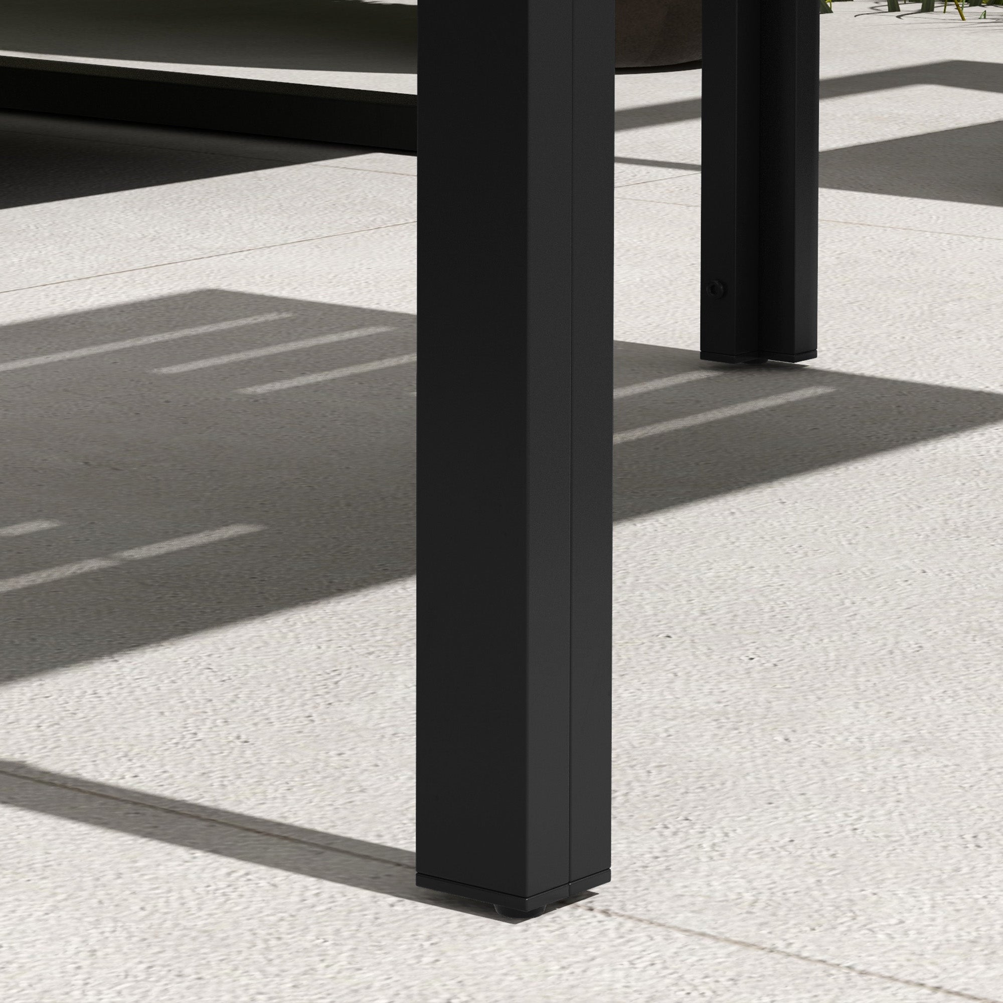Side Table Balcony Table made of Steel Rectangular Coffee Table weatherproof Garden Table easy-care Sofa Table Outdoor Table for Balcony Garden Terrace Porch Living Room, 101.5x61x46 cm Black