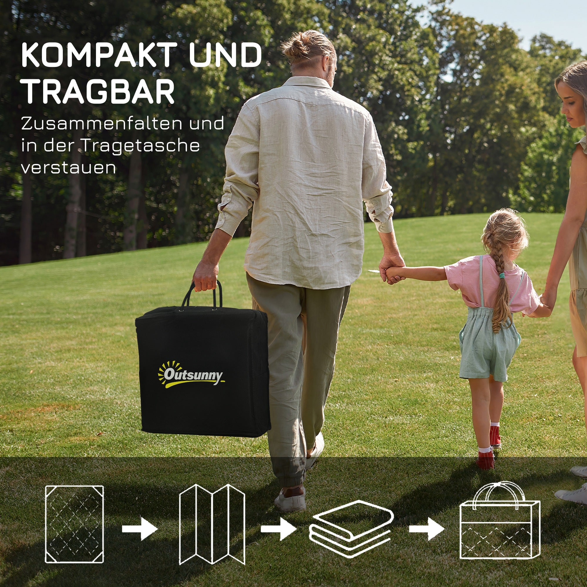 Outdoor Rug, Plastic Carpet with Carry Bag, Water-Resistant Balcony Rug, for Camping, Patio, Blue+White, 182 x 274 cm