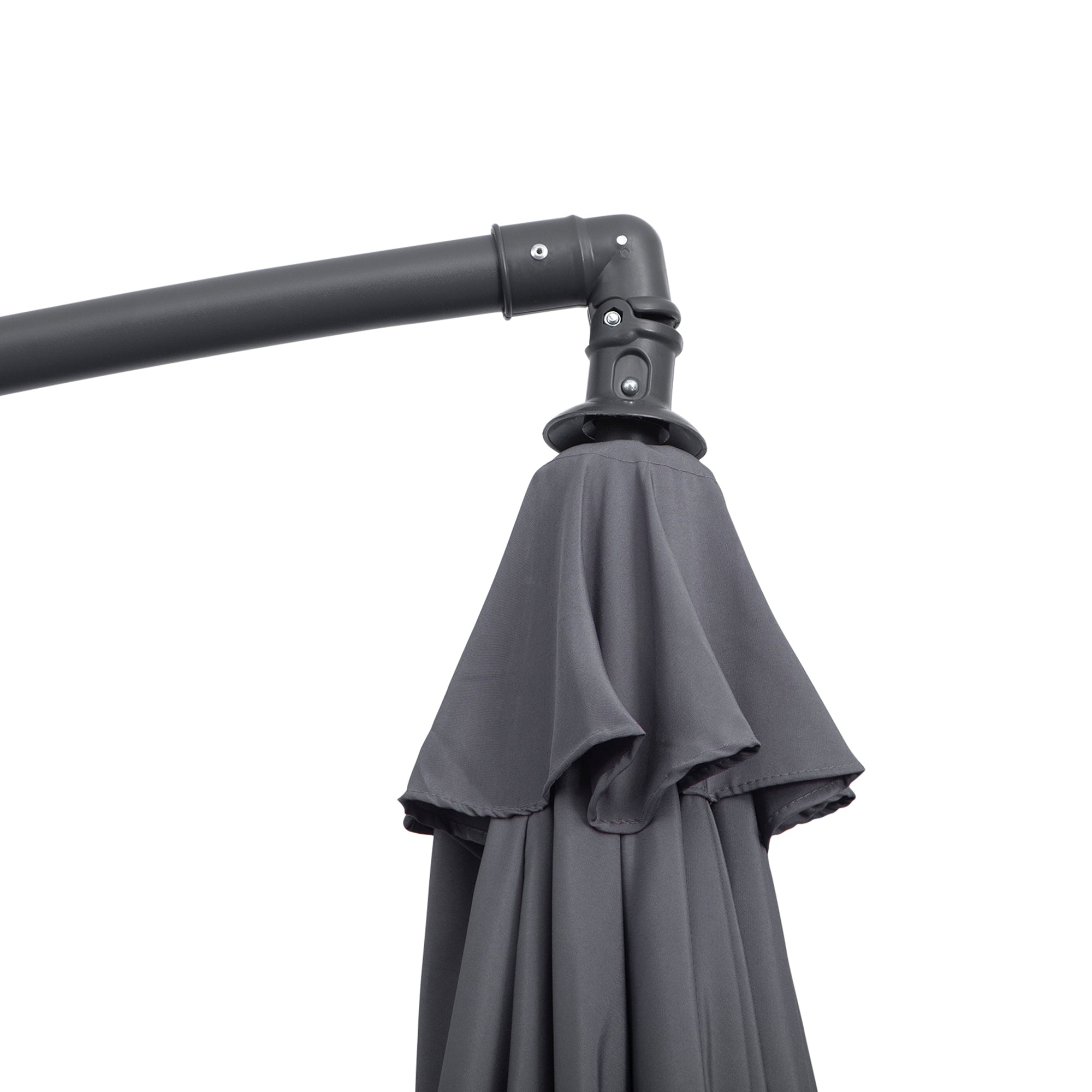 3m diameter foldable octagonal cantilever garden parasol with cross base in gray