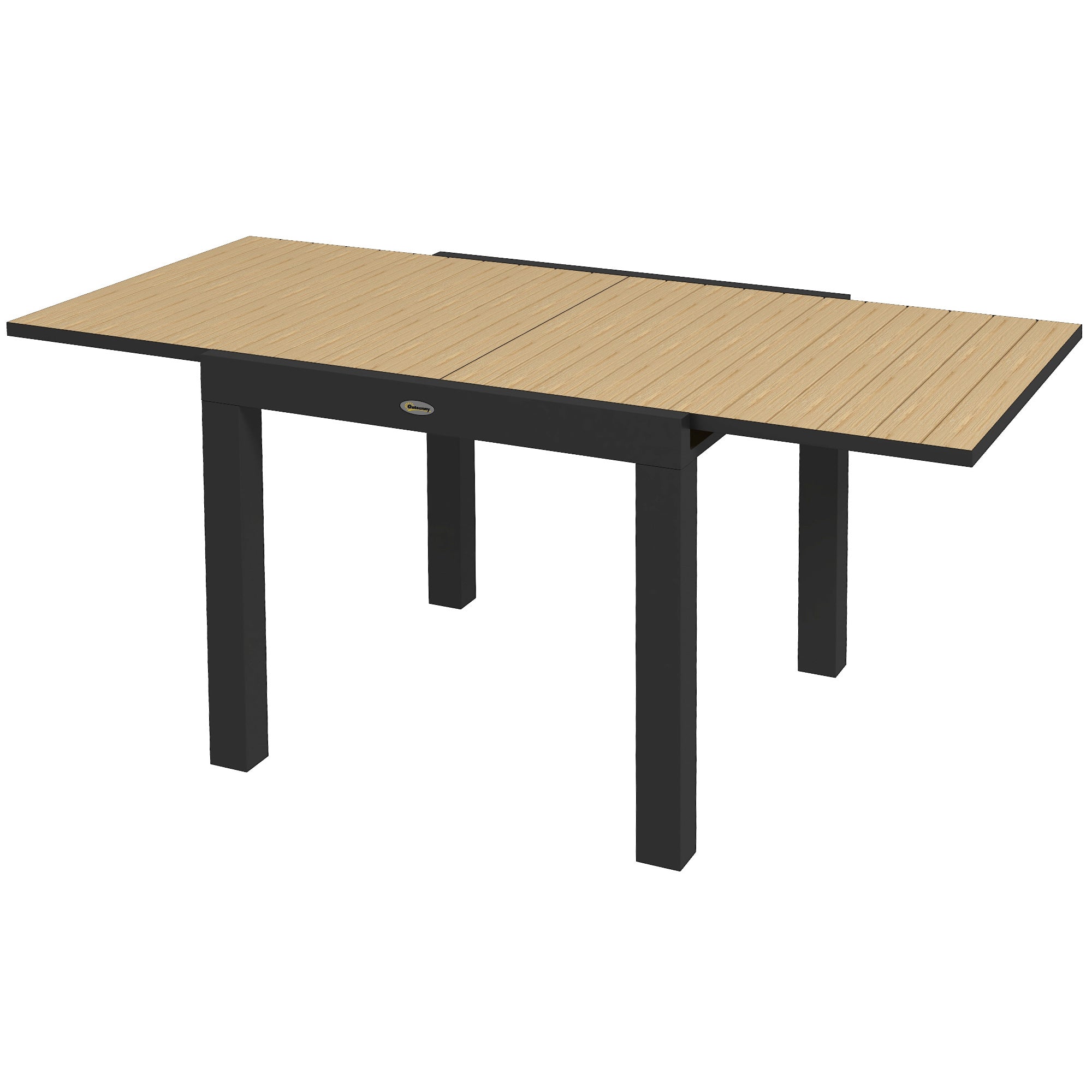 Garden Table Dining Table for 6 People Patio Table Expandable Balcony Table up to 70 kg Load Capacity Aluminum Yellow 81/162 x 80 x 75 cm