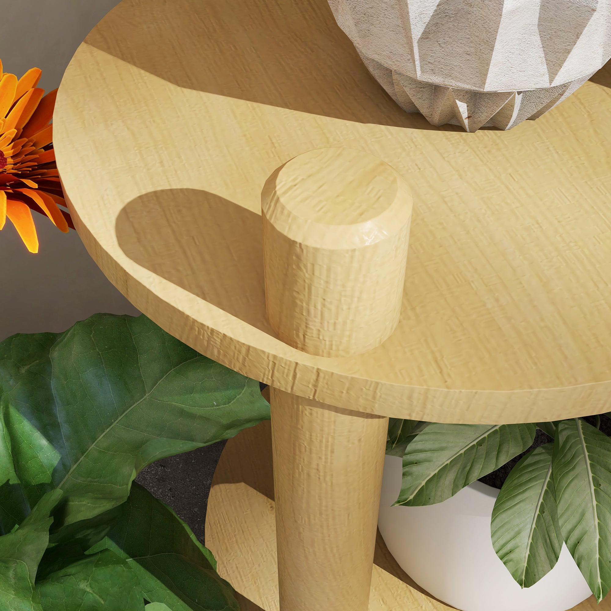 Wooden Plant Stand Pedestal 3-Tier Round Flower Shelves Flower Pot Stand 41L x 39W x 68H cm