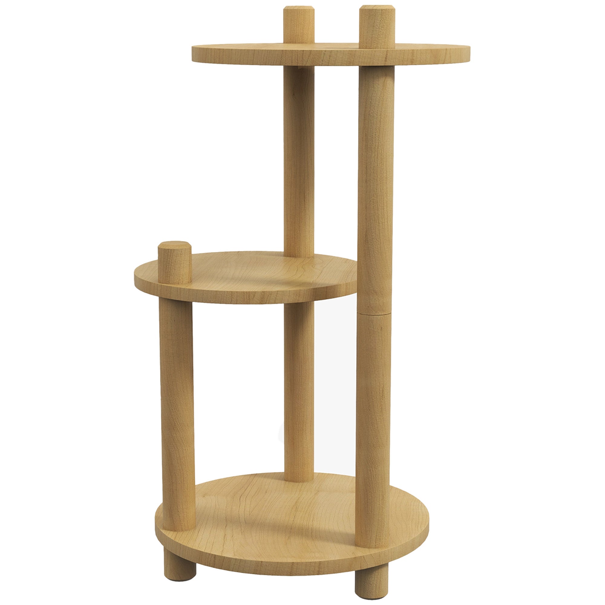 Wooden Plant Stand Pedestal 3-Tier Round Flower Shelves Flower Pot Stand 41L x 39W x 68H cm