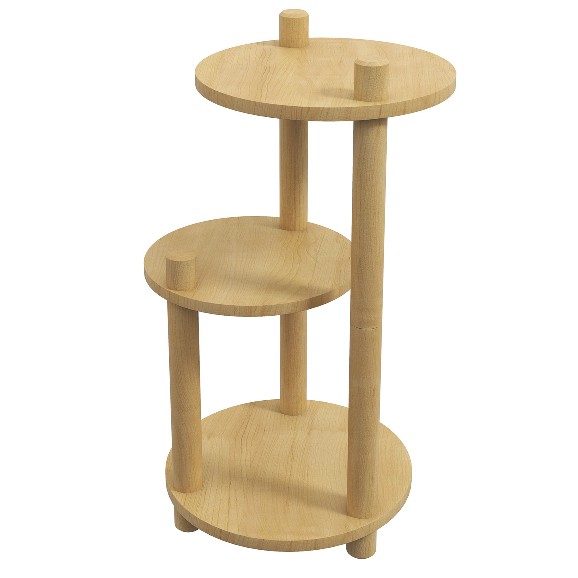 Wooden Plant Stand Pedestal 3-Tier Round Flower Shelves Flower Pot Stand 41L x 39W x 68H cm
