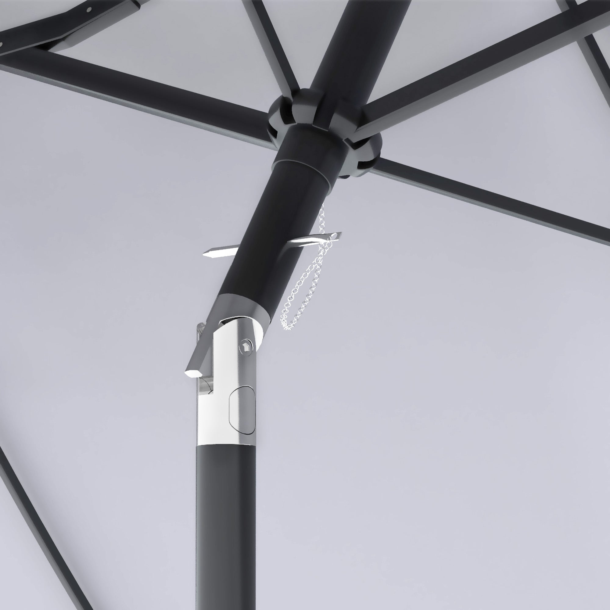 Double Garden Umbrella with 45° Tilt Crank and 3 Air Vents, Outdoor Umbrella in Steel and Polyester, 295x152x222 cm, Cream