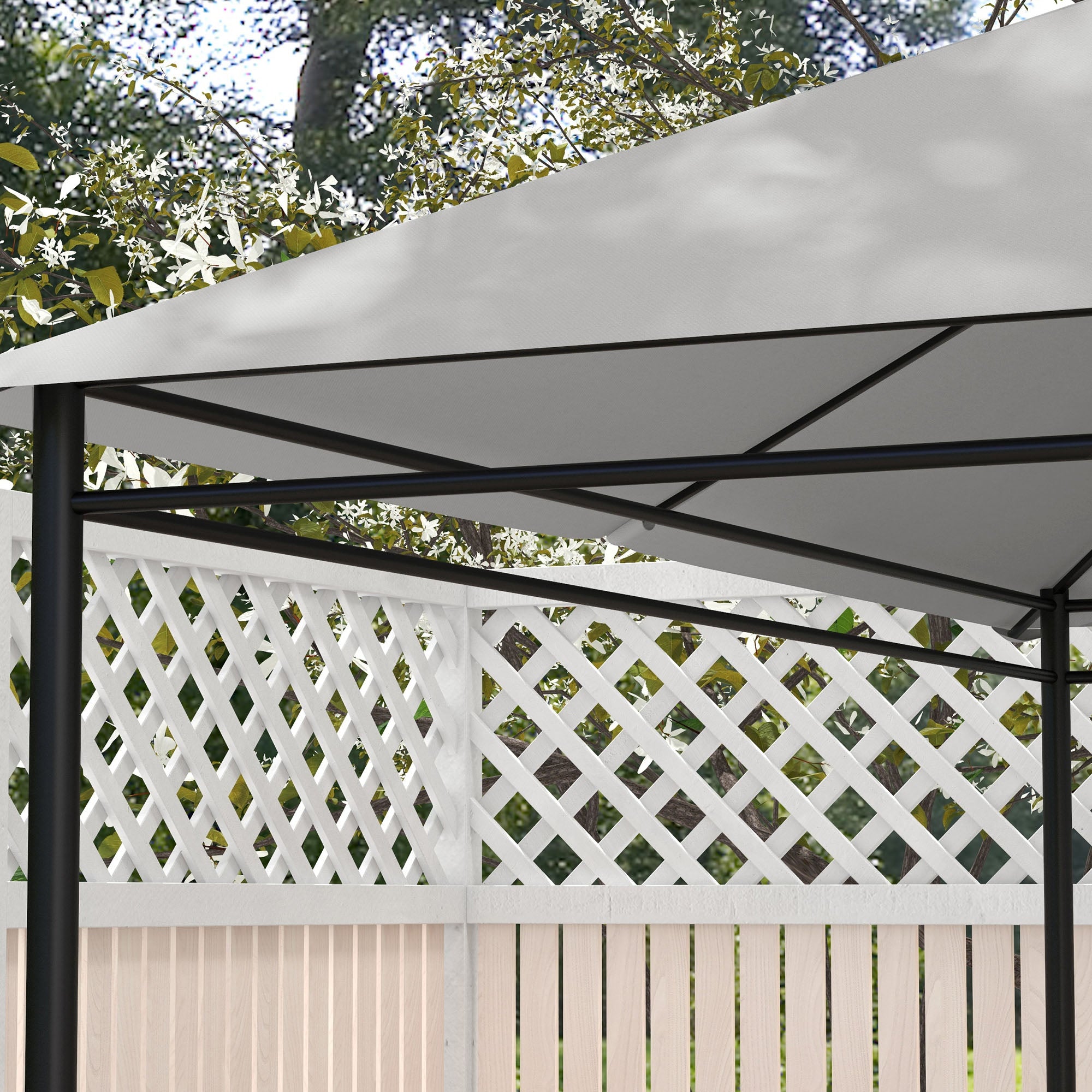 Replacement Roof for 4 x 3m Gazebo, Water-Resistant Pavilion Canopy with UV Protection 30+, Polyester Cover Replacement for Garden Gazebo, Polyester Fabric, 180 g/m², Light Grey
