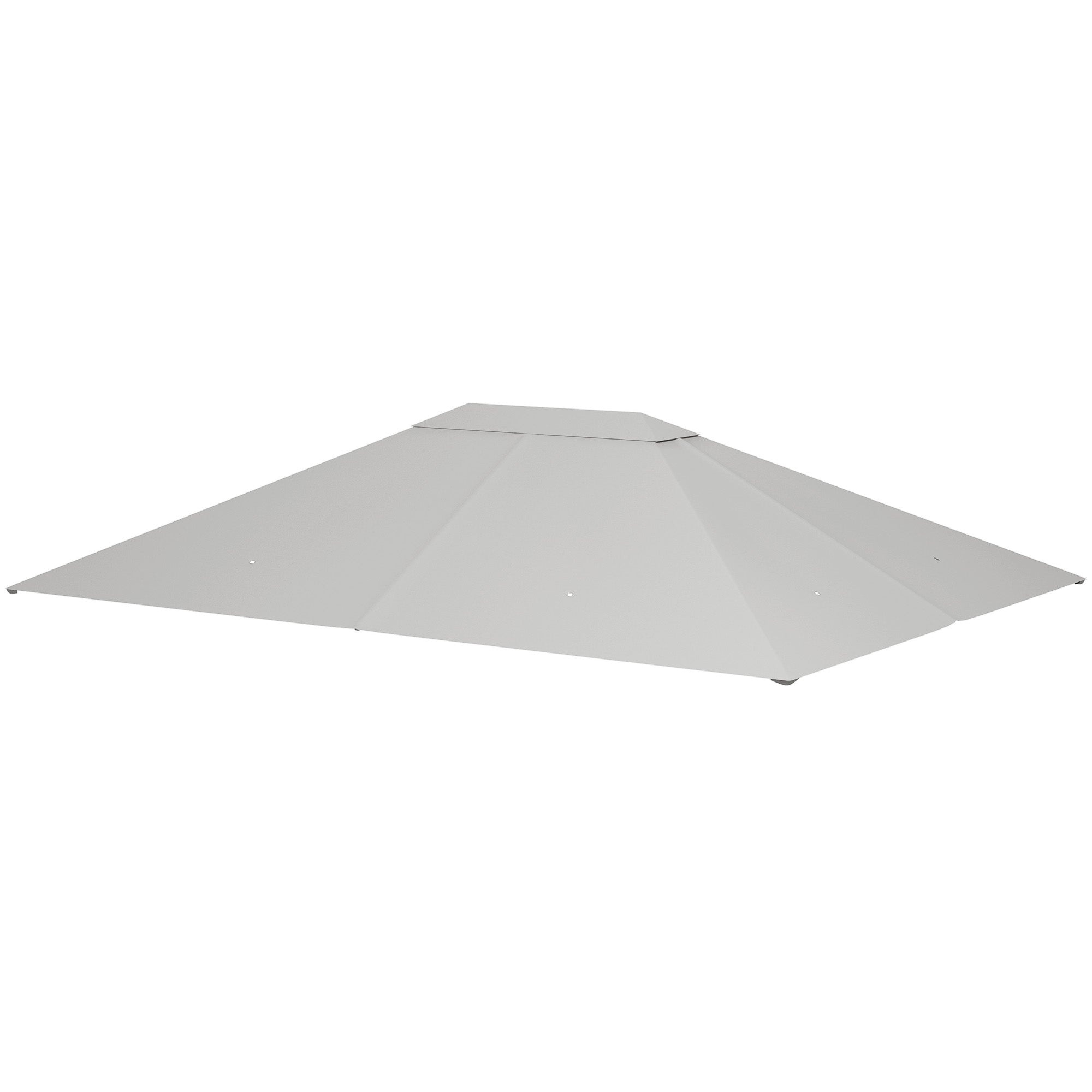Replacement Roof for 4 x 3m Gazebo, Water-Resistant Pavilion Canopy with UV Protection 30+, Polyester Cover Replacement for Garden Gazebo, Polyester Fabric, 180 g/m², Light Grey