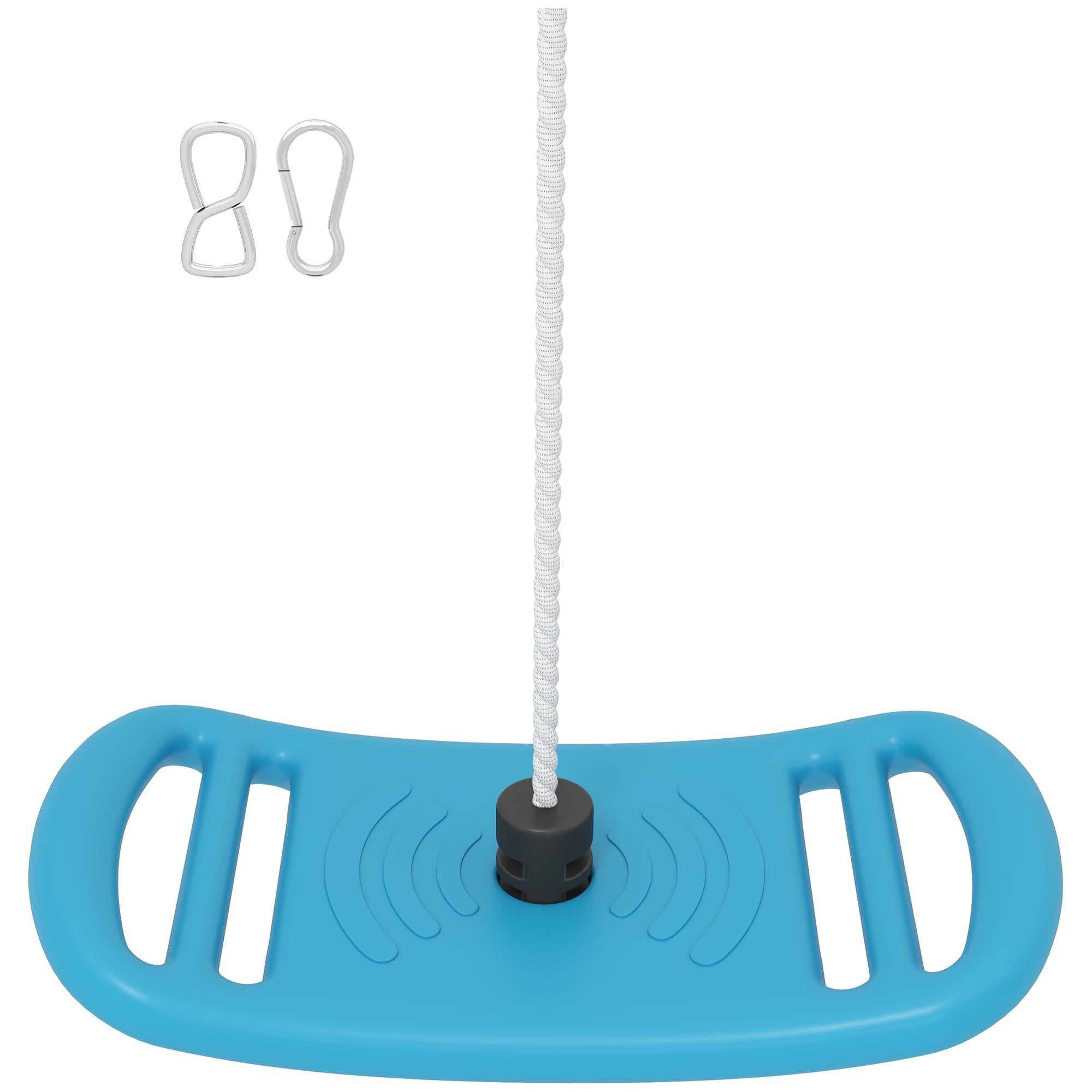 Children's Swing for Outdoor and Indoor, Indoor Swing Seat with Adjustable Rope, Carabiner, Max. 70 kg Load Capacity, for Children from 6 to 10 years old, Blue