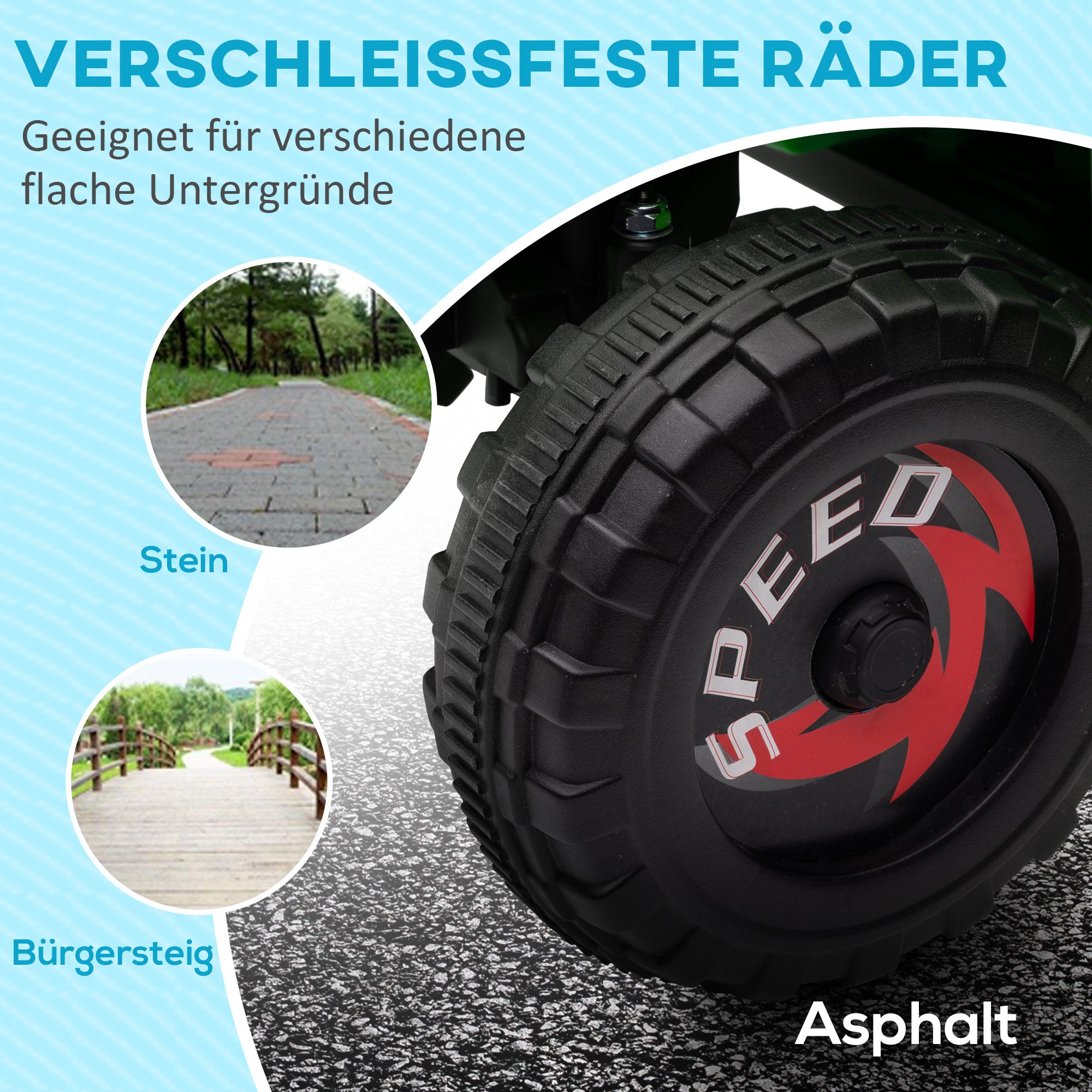 Kids Electric Quad 6V Kids Quad, Kids Vehicle, Electric Car with Trailer for Kids 1.5-3 Years, 2.5 km/h, Metal, 106 x 41.5 x 48.5 cm, Green