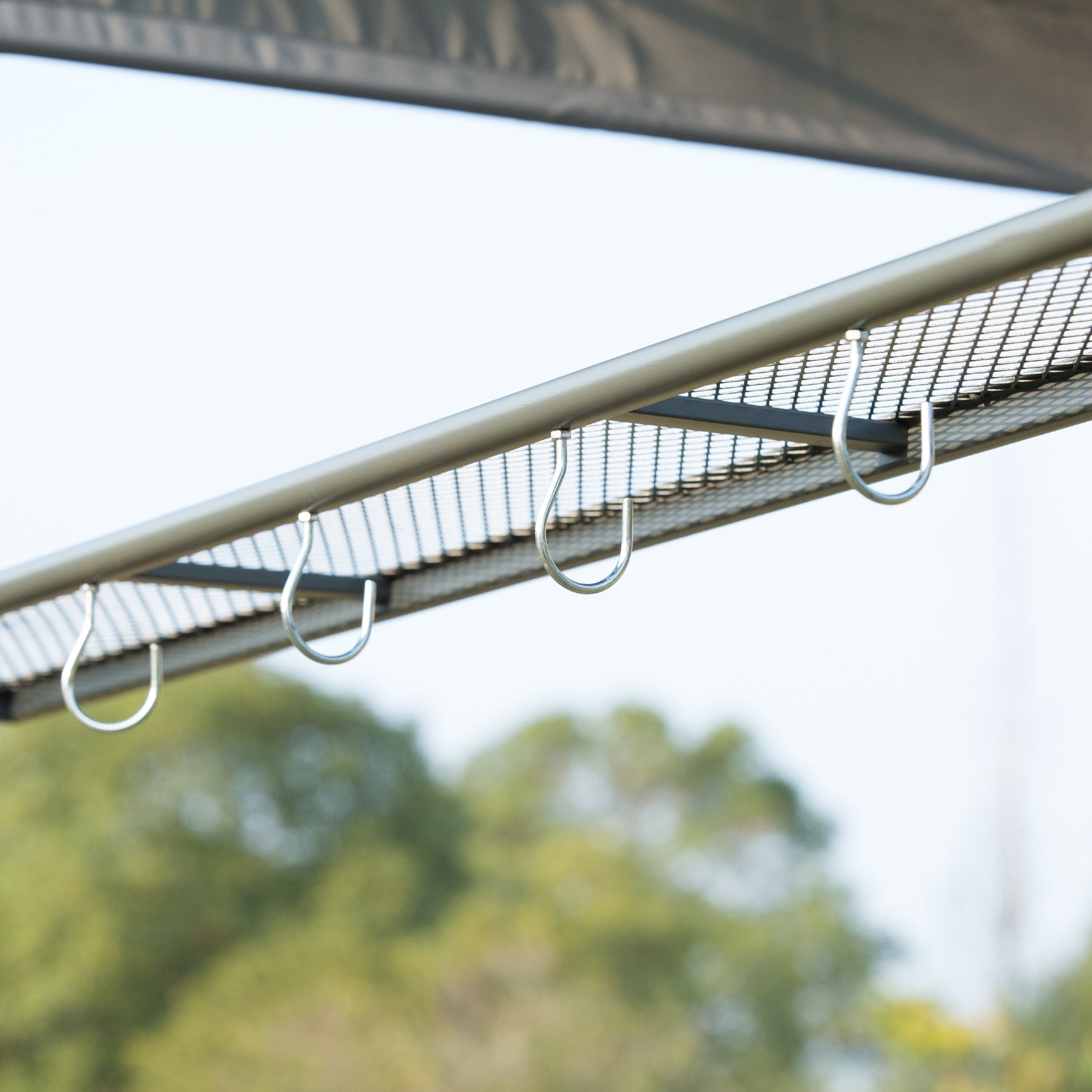 Grill Gazebo with Flame Retardant Roof, BBQ Gazebo with 2 Shelves, Polyester, Black, 218 x 138 x 216 cm