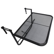 Balcony Hanging Table 3-Step Height Adjustable Hanging Table Made of Metal Weatherproof Balcony Table Side Table for Balcony Railing Terrace Railing Table for Hanging 60 x 56.5 cm, Black