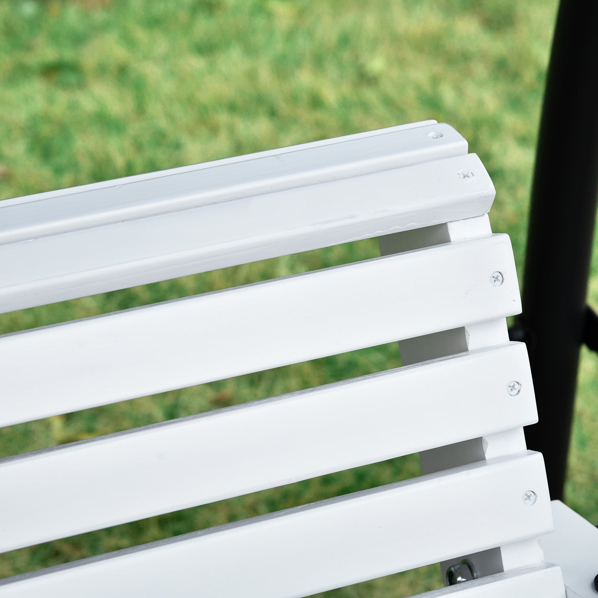 Hanging Bench Garden Swing Bench with Foldable Coffee Table for 2-3 People Fir Wood Patio Terrace Backyard Comfortable 150 x 75 x 53 cm White