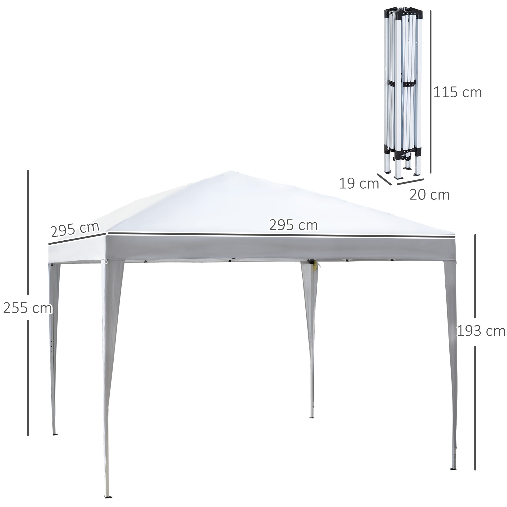 Pavilion approx. 3x3m, water-repellent Stable Winterproof Pop-up Folding Pavilion, UV Protection, Foldable Party Tent Garden Tent with Bag, Garden Pavilion for Camping Garden, White
