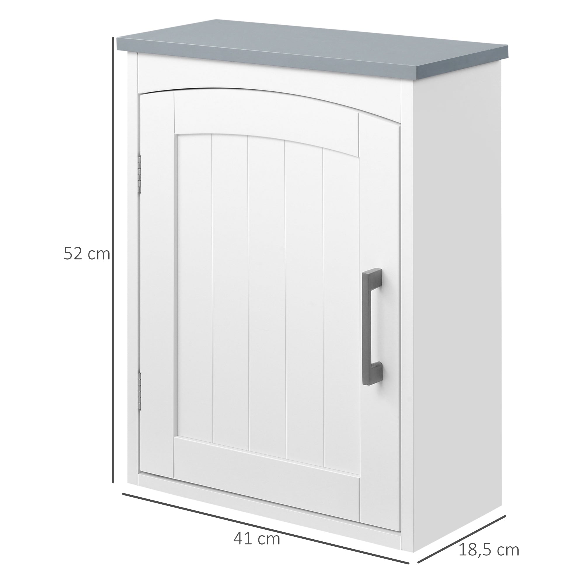 Suspended Toilet Cabinet Wall-mounted Medicine Cabinet Bathroom Storage Cabinet with Door and Adjustable Shelf - 41 x 18.5 x 52 cm - MDF - White