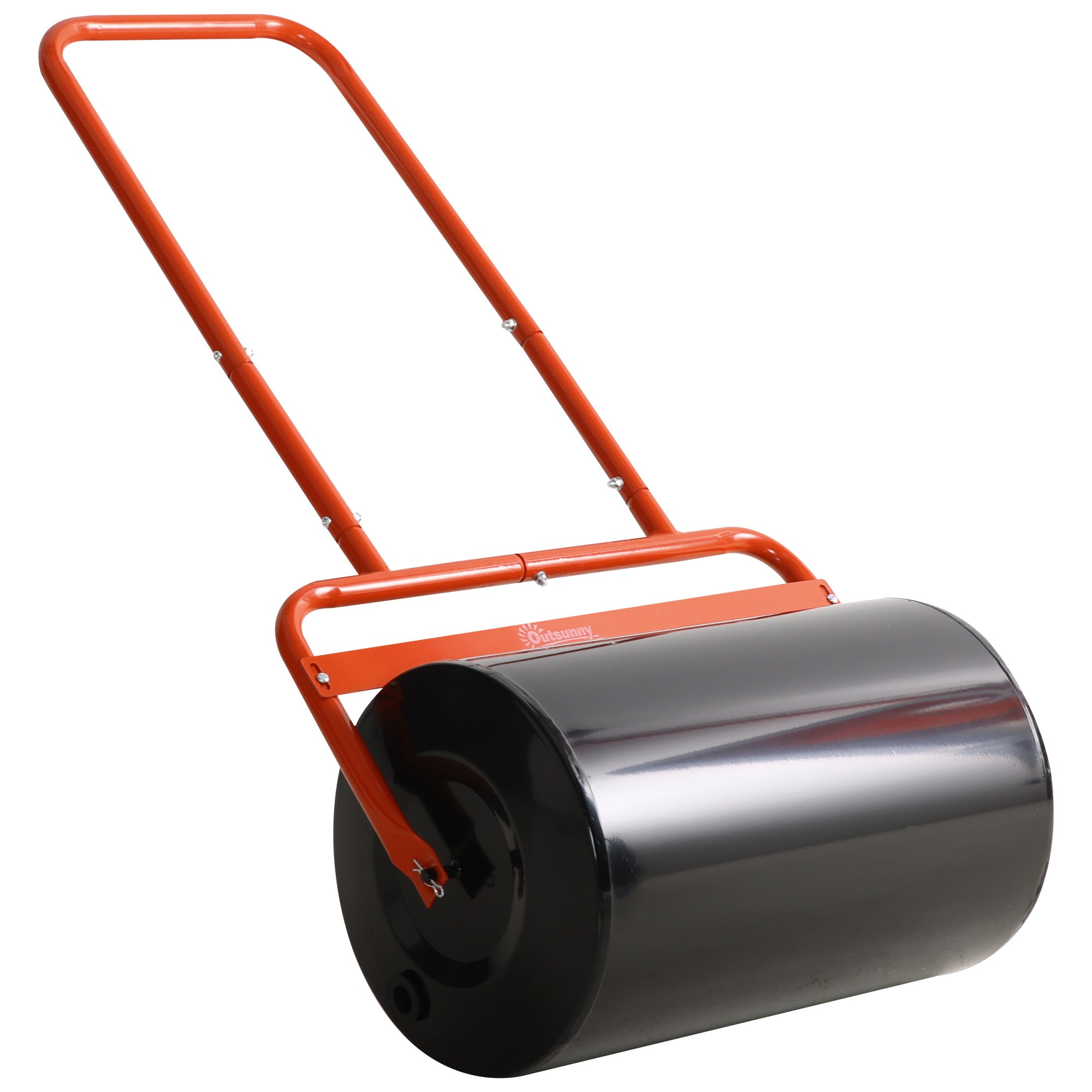 Steel Garden Lawn Roller with Handle dim. 59L x 32W x 113H cm Max Weight 38 L Red Black