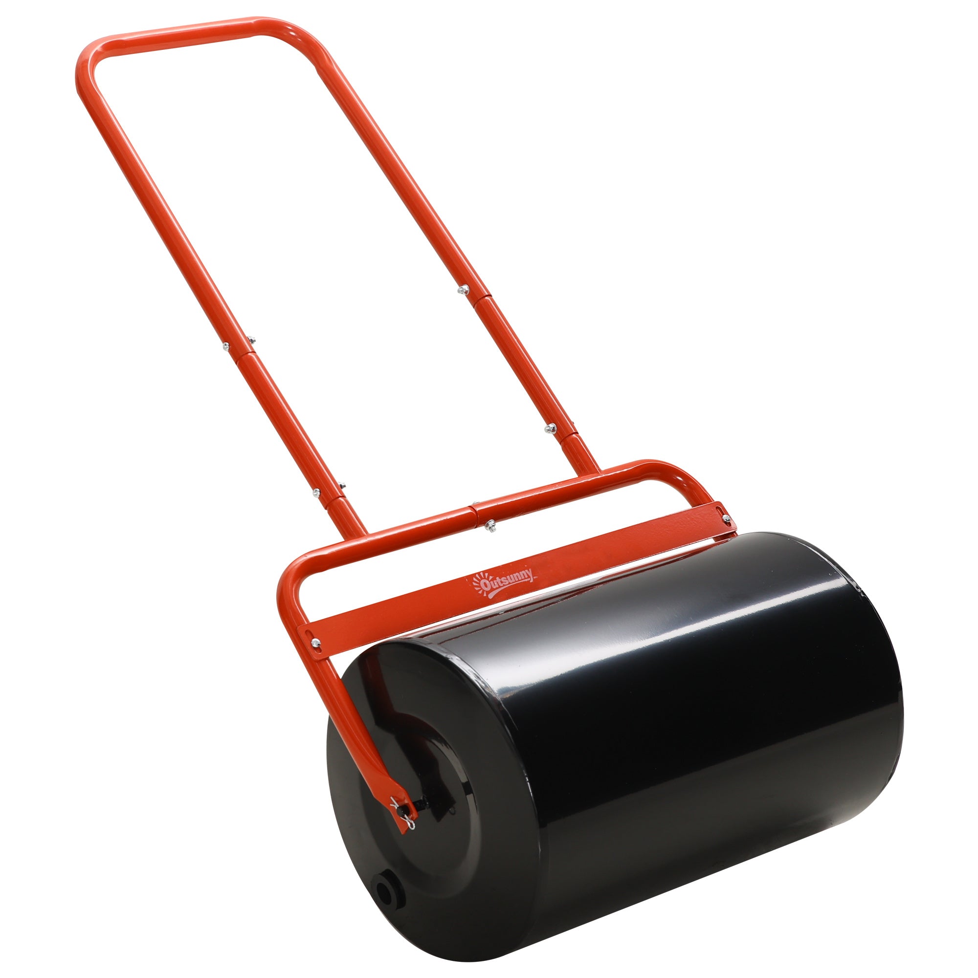 Steel Garden Lawn Roller with Handle dim. 59L x 32W x 113H cm Max Weight 38 L Red Black