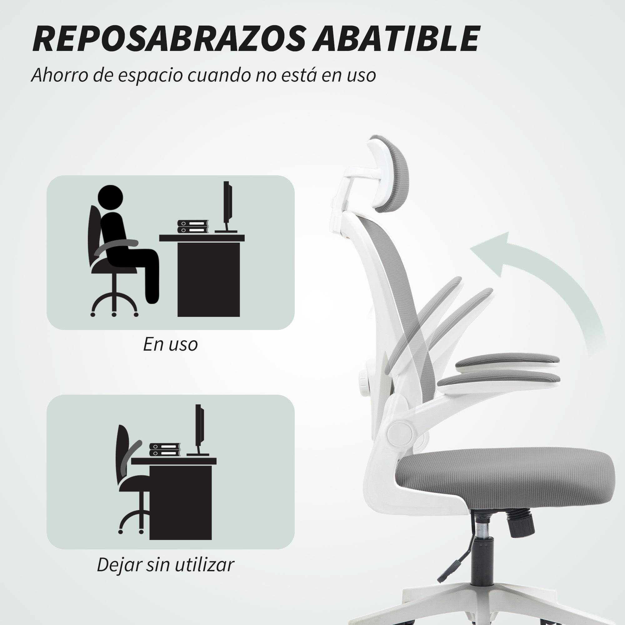 Gray Office Chair Swivel Desk Chair Breathable Mesh with Adjustable Height Adjustable Headrest and Lumbar Support Tilt Office Chair Load 120 kg