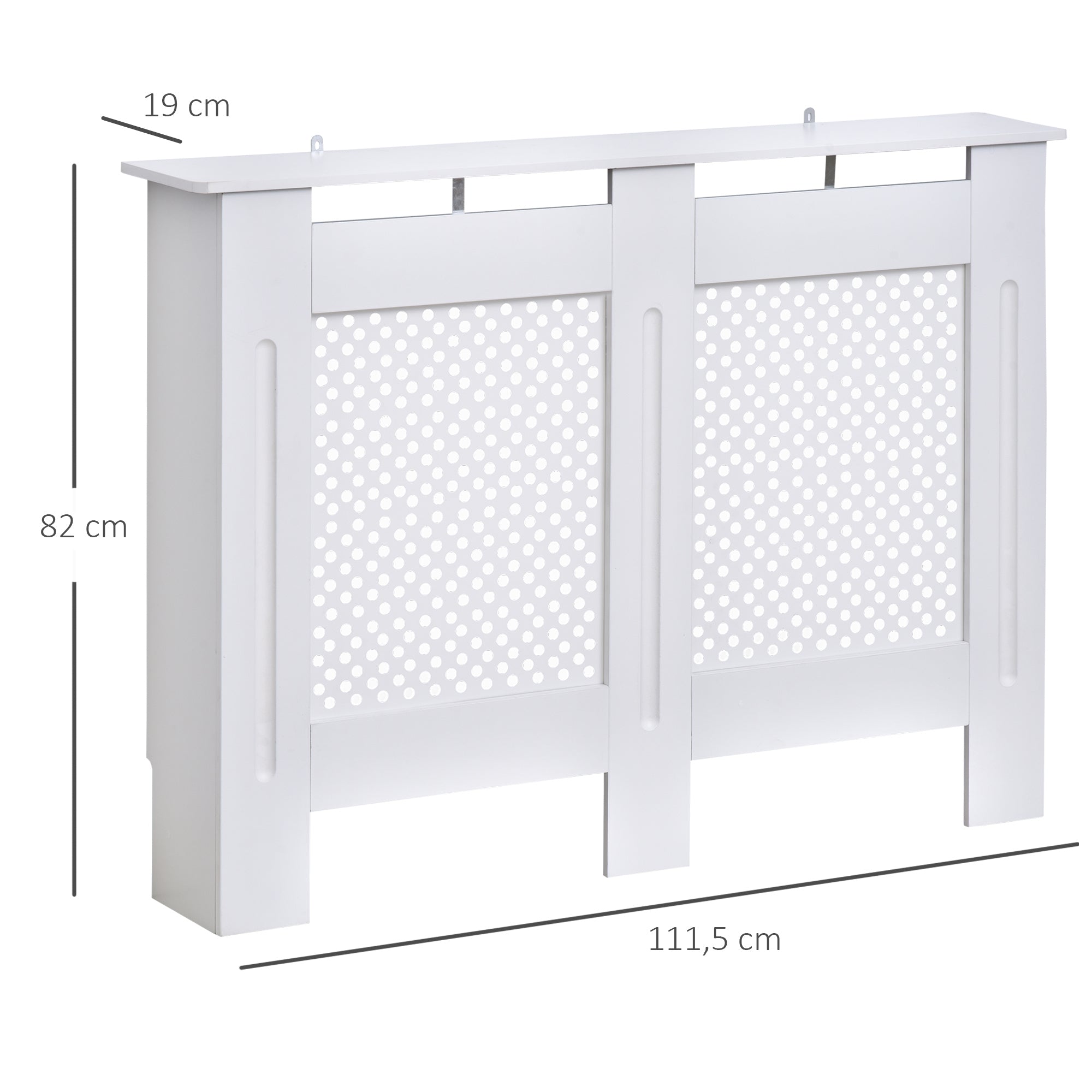 Radiator Cover Radiator Cabinet Wall Shelf for Radiator Modern Design MDF 111.5x19x82 cm