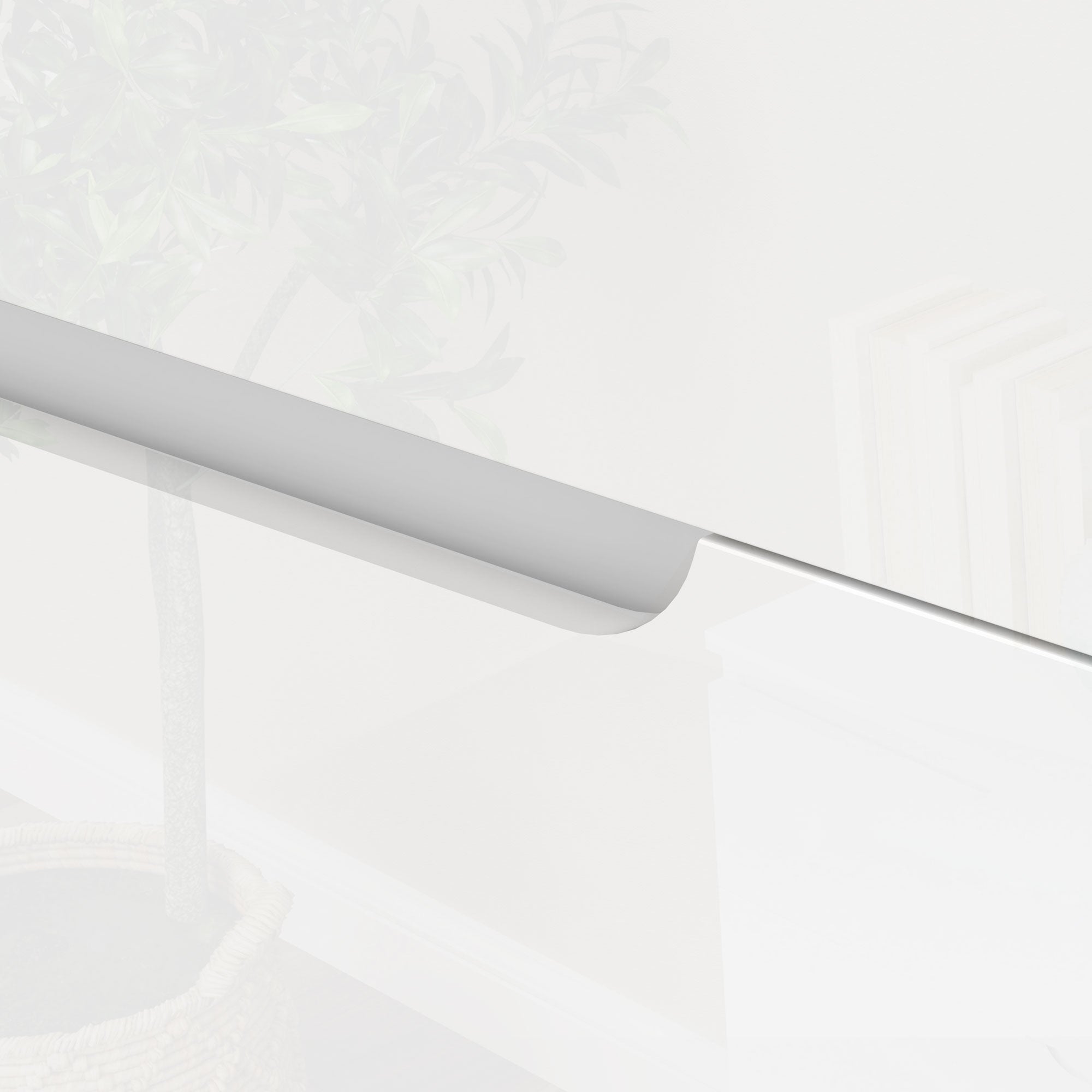 Modern and Minimalist 4-Drawer Dresser, Particle Board Dresser, 60x40x85 cm, Glossy White