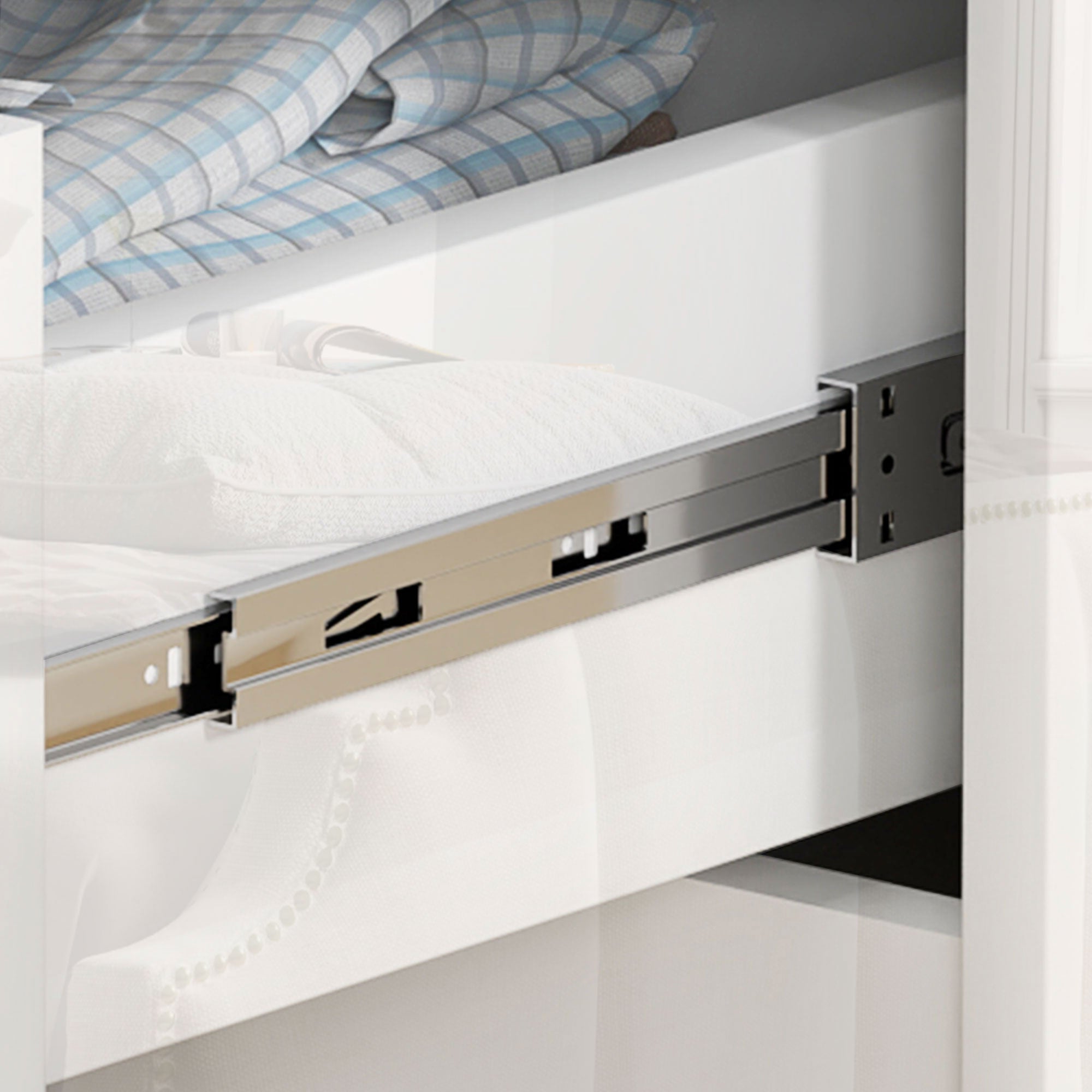 Modern and Minimalist 4-Drawer Dresser, Particle Board Dresser, 60x40x85 cm, Glossy White