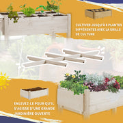 Raised Garden Planter on Wheels - Shelf, Foldable Side Shelf, Irrigation Inserts, Drainage Felt Included - Pre-oiled Spruce Wood dim. 123L x 54W x 87H cm
