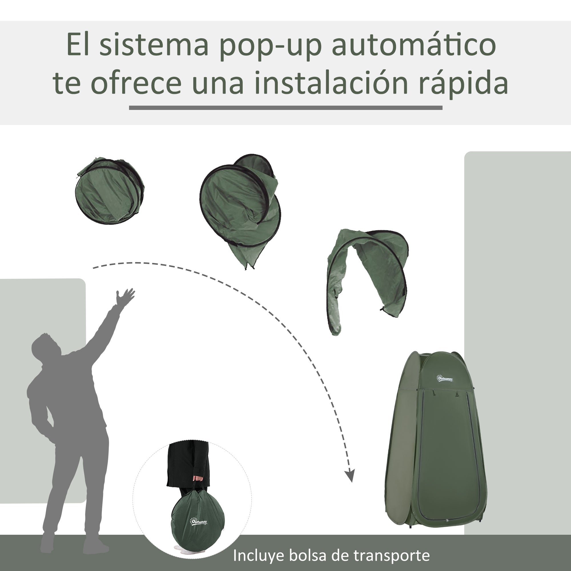 Pop Up Shower Tent Instant Camping Tent with UV Protection Waterproof Roof and Handle for Camping Cycling Bathroom Shower Beach 100x100x185 cm Green