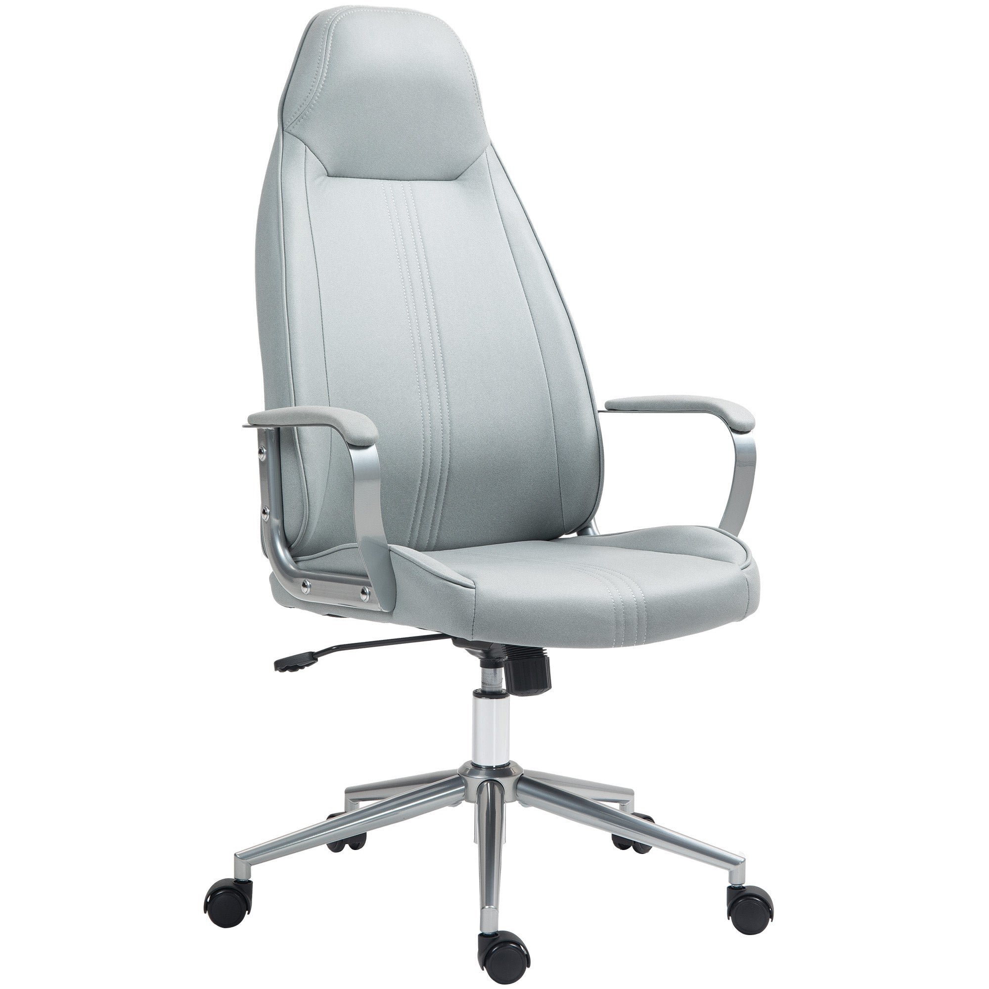 Office Chair Ergonomic Desk Chair with Adjustable Height, Rocking Function, Swivel Office Chair with Casters, 68 x 65 x 119-128.5H cm, Gray
